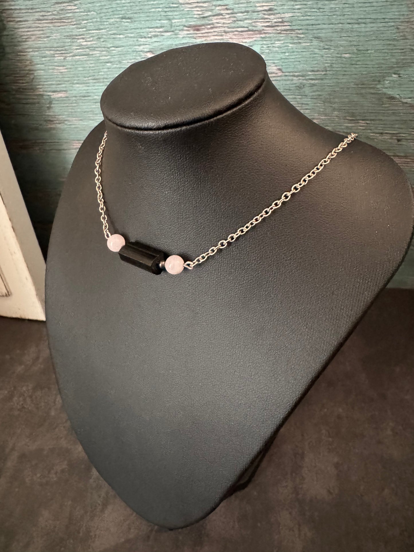 Tourmaline and Rose Quartz necklace