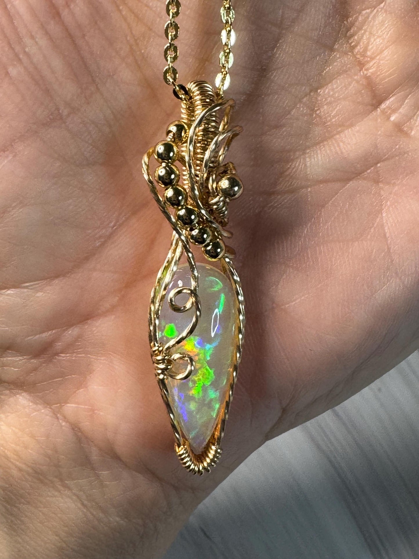 Ethiopian Opal pendant necklace