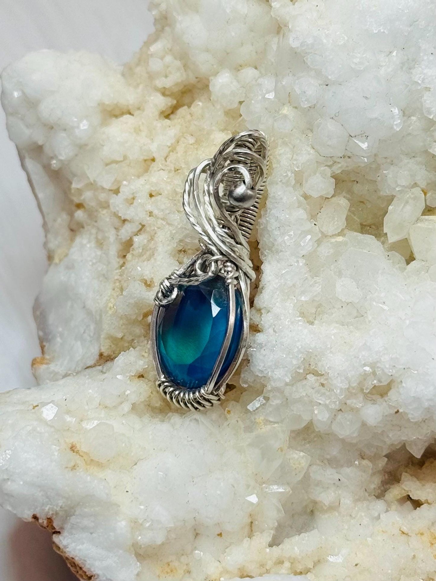 Aurora Opal pendant necklace