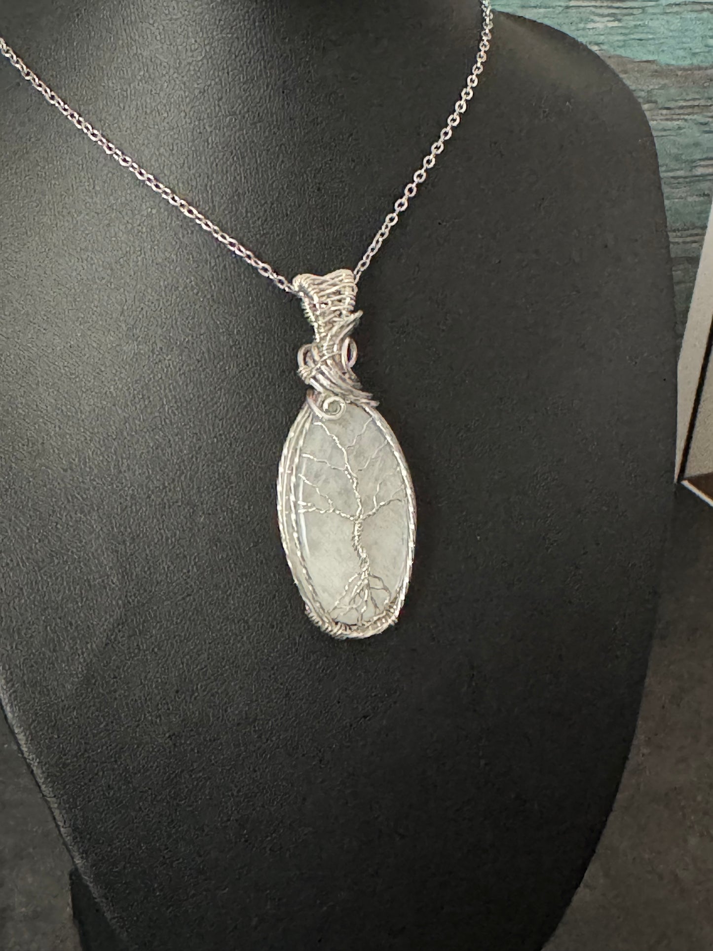 Rainbow moonstoneTree of life pendant
