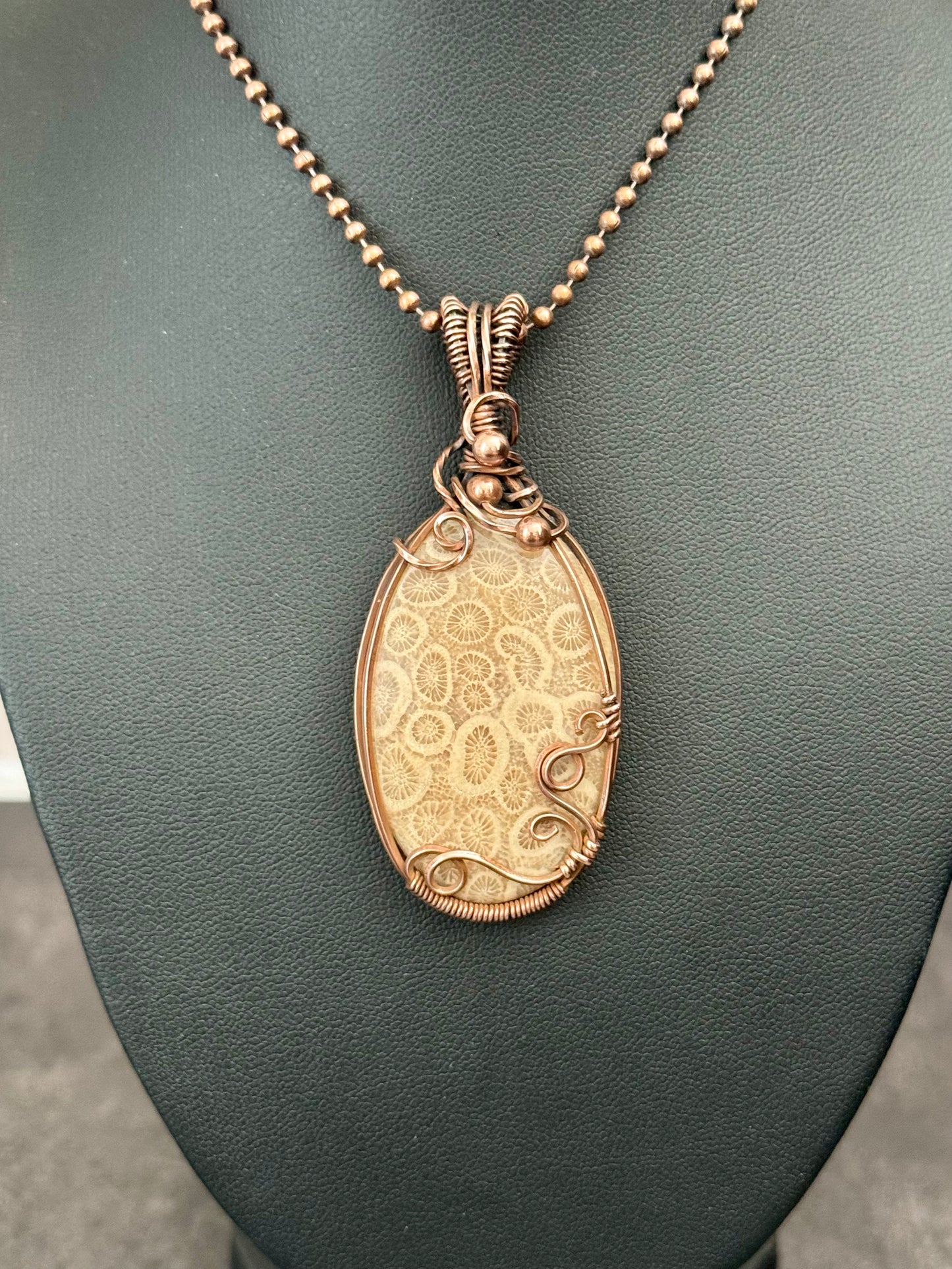 Fossil Coral pendant necklace