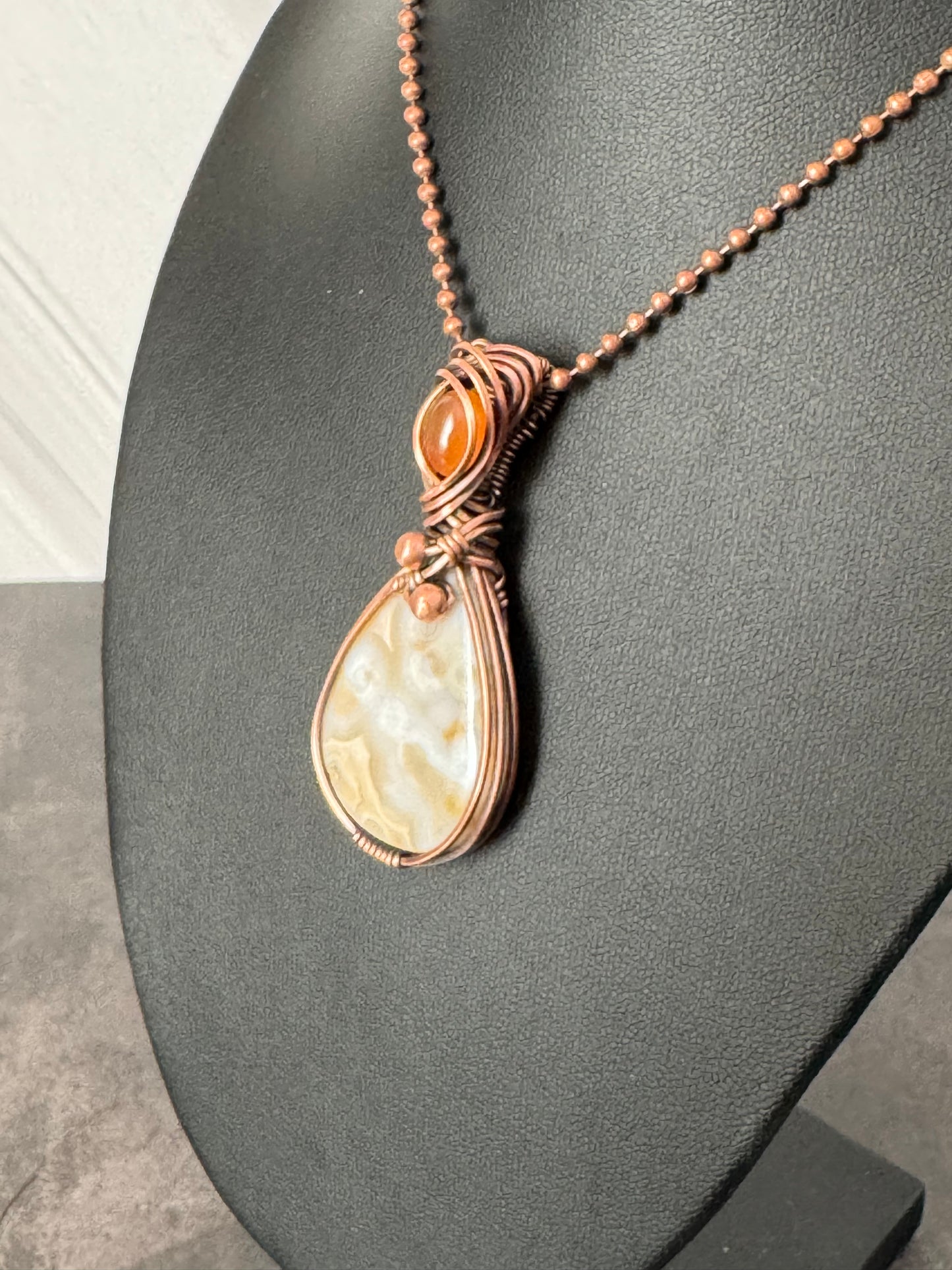 Ocean Jasper gemstone pendant necklace