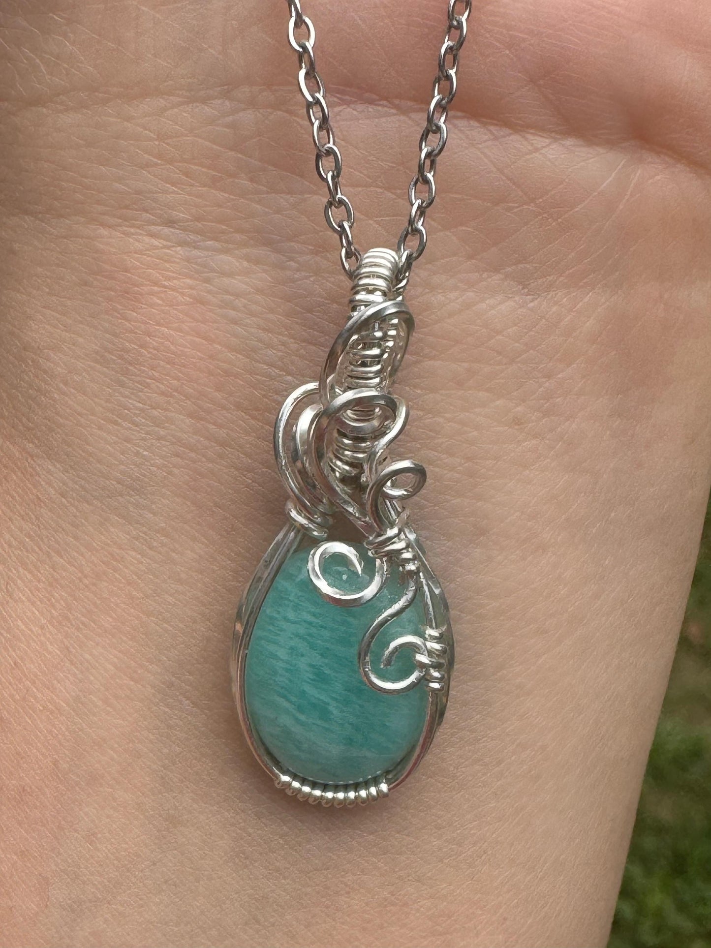 Amazonite pendant necklace