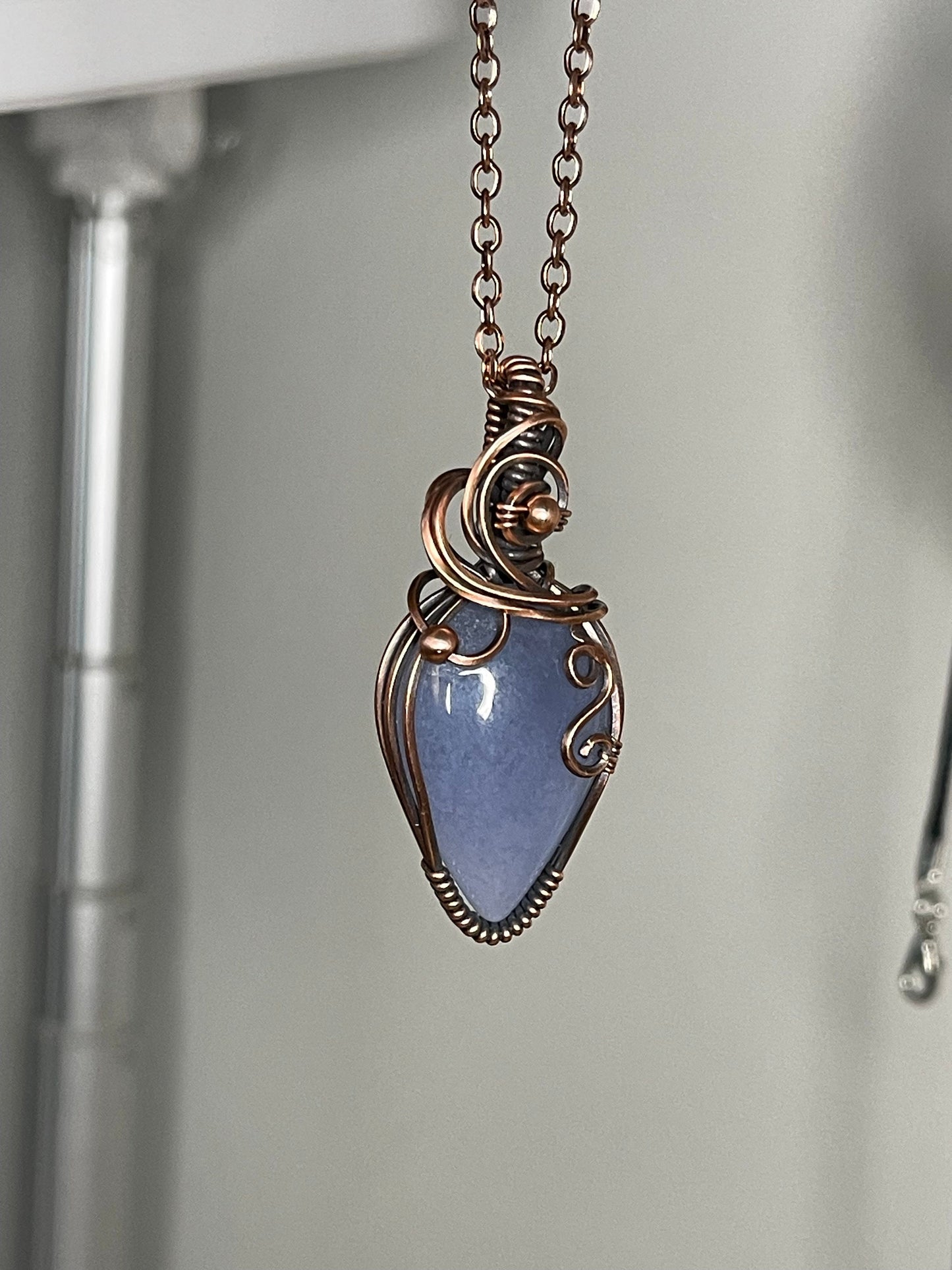 Blue purple gemstone pendant necklace