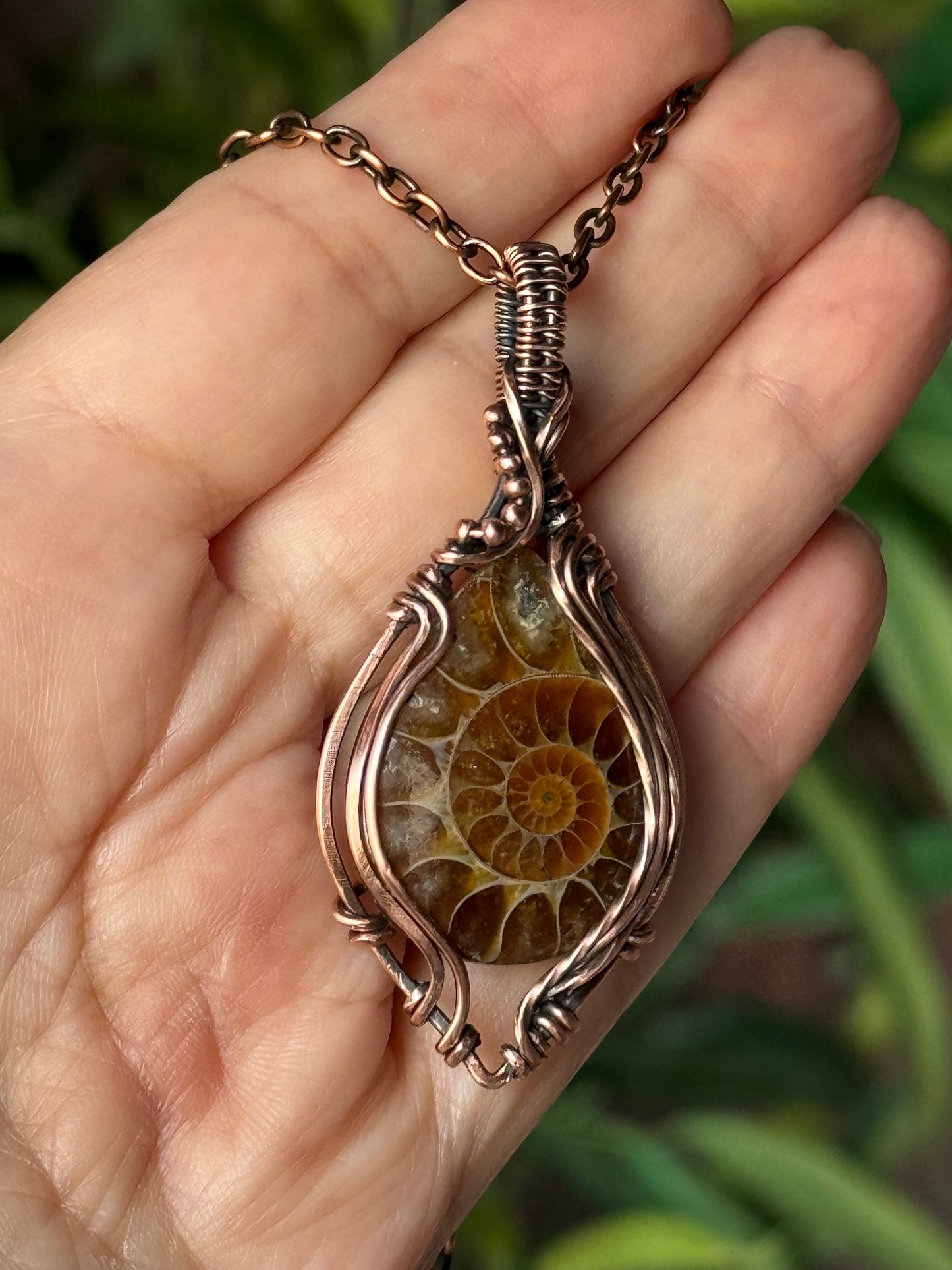 Ammonite pendant necklace