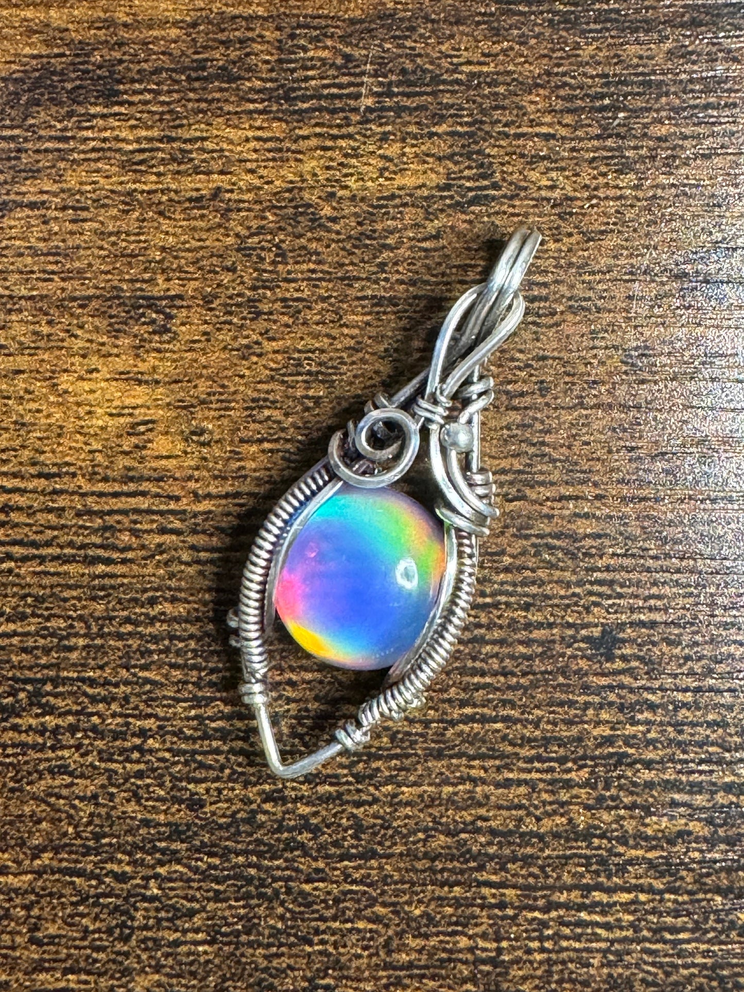 Aurora Opal pendant necklace