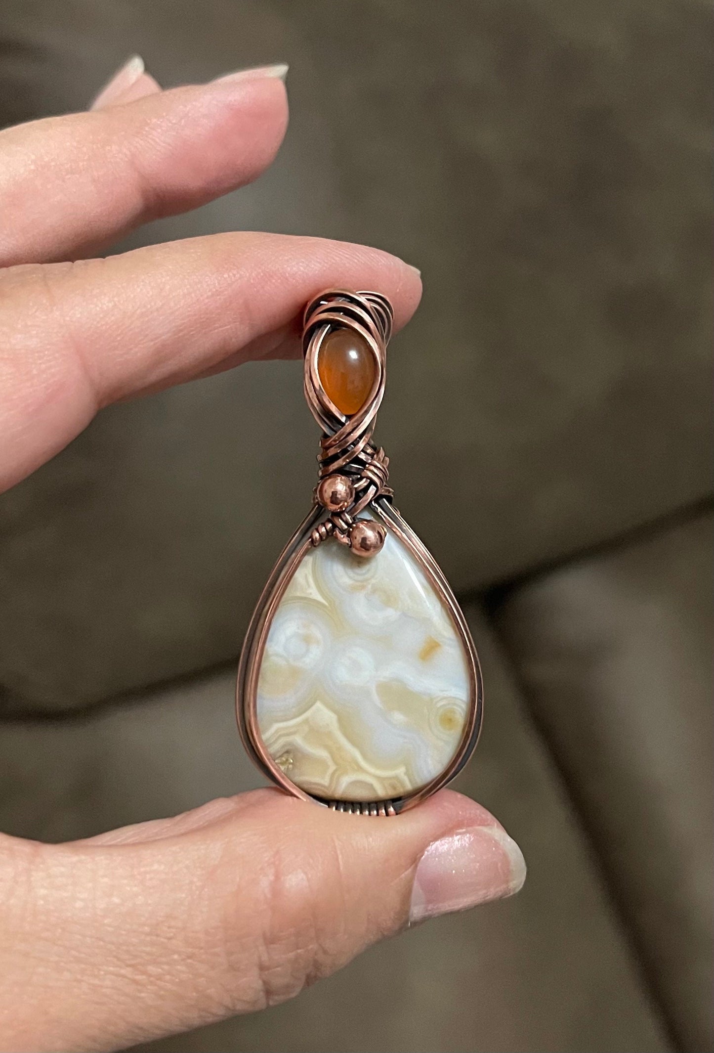 Ocean Jasper gemstone pendant necklace