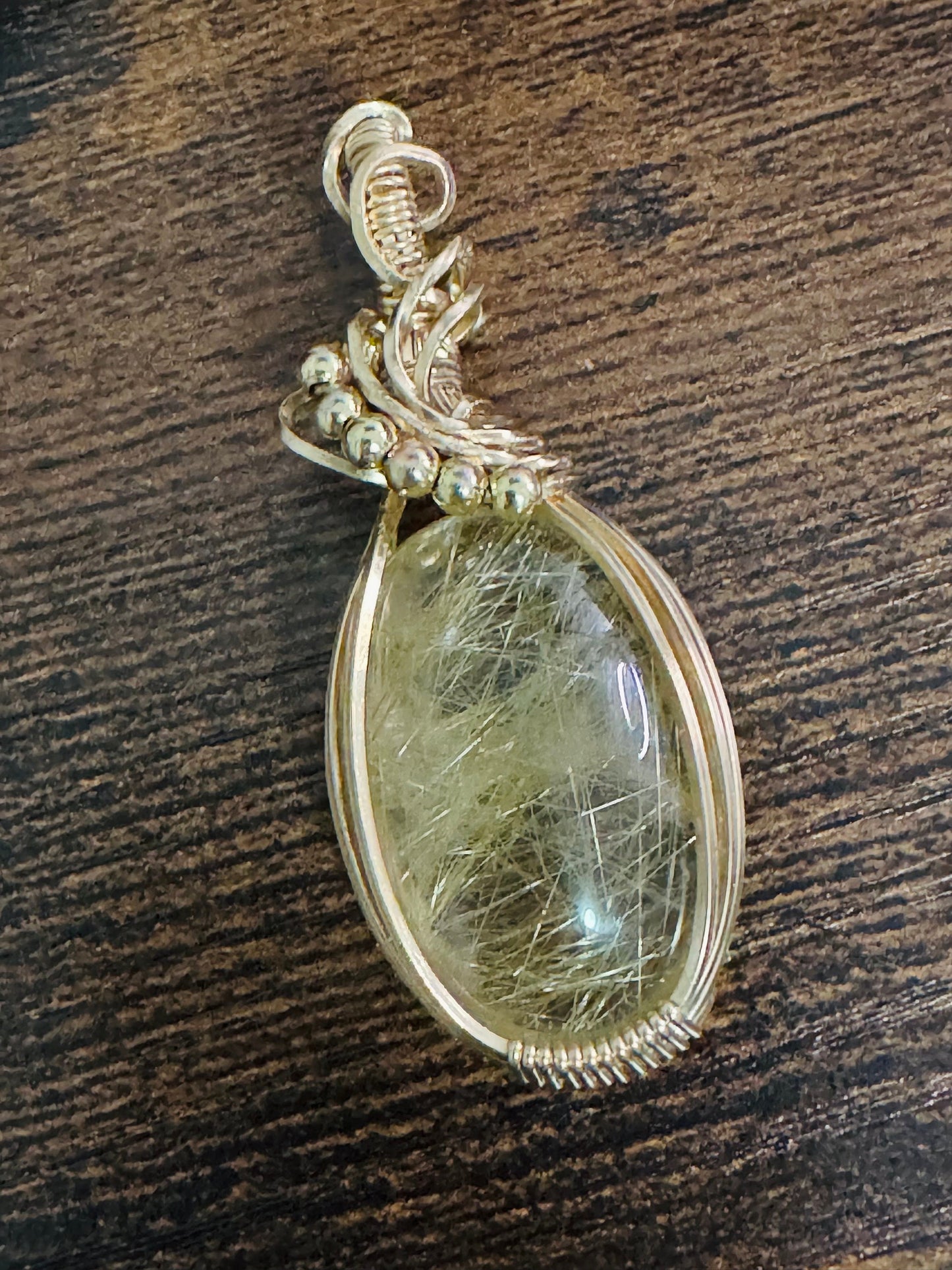 Rutilated quartz  pendant necklace