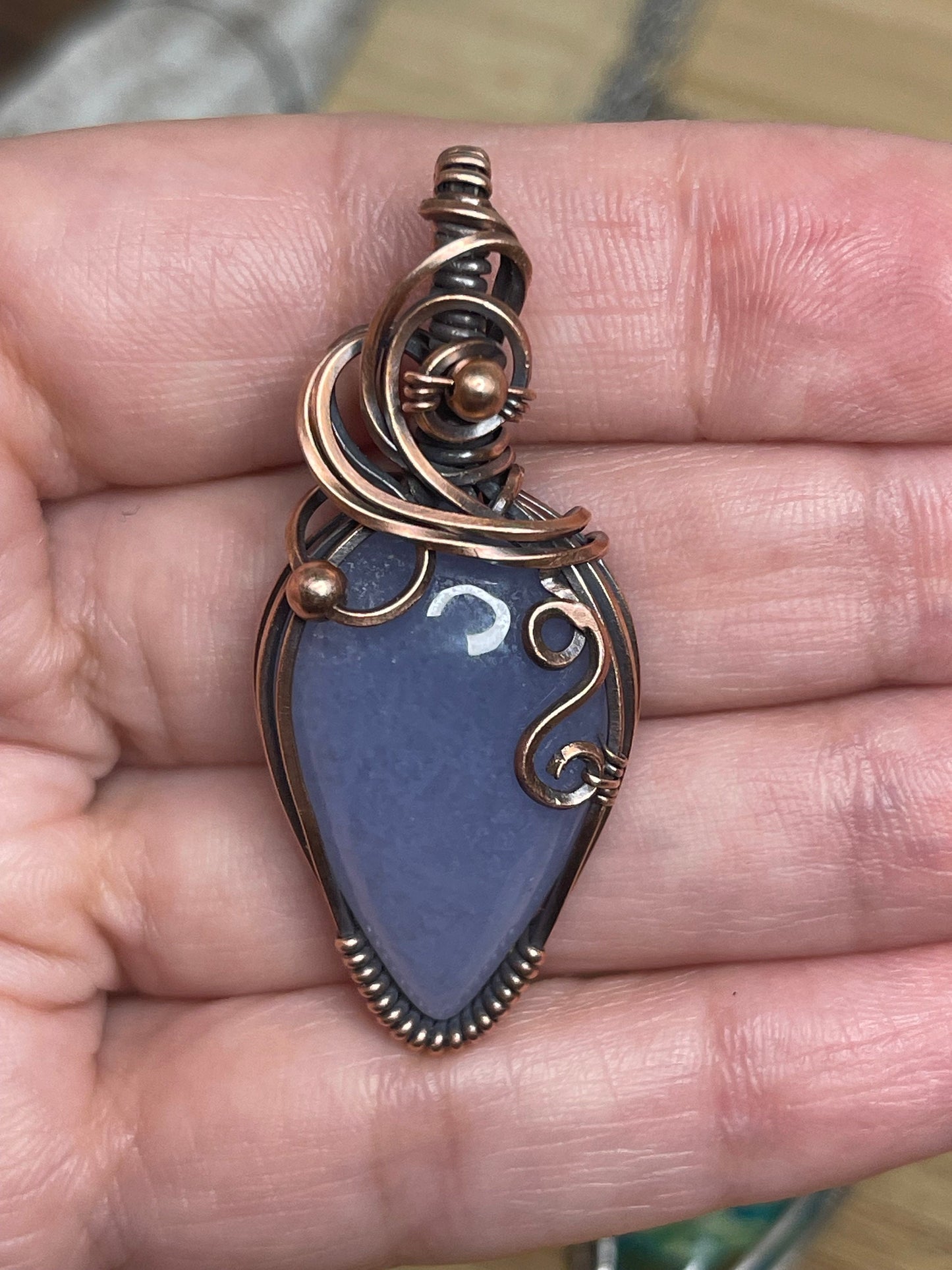 Blue purple gemstone pendant necklace