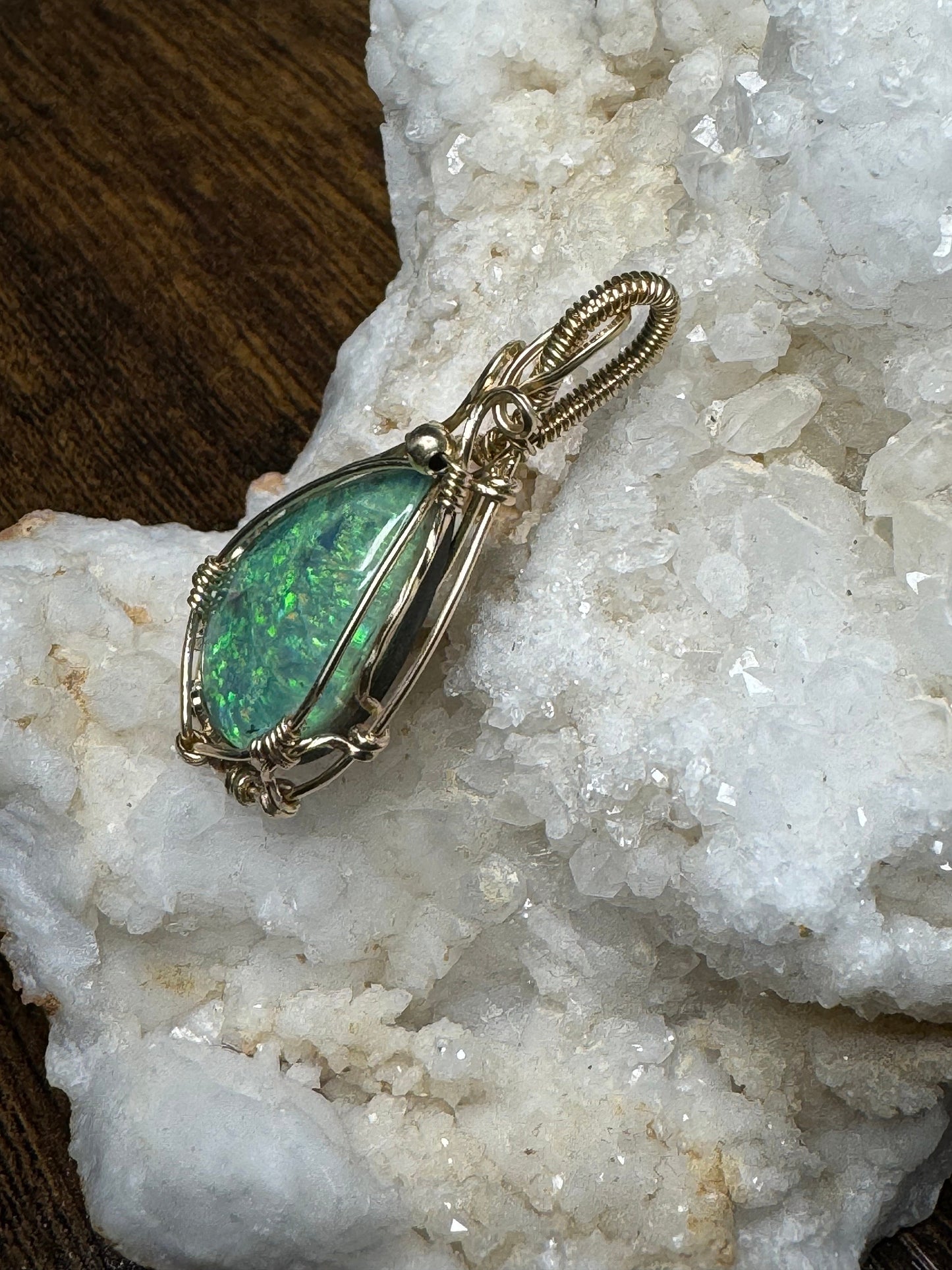 Monarch Opal pendant necklace