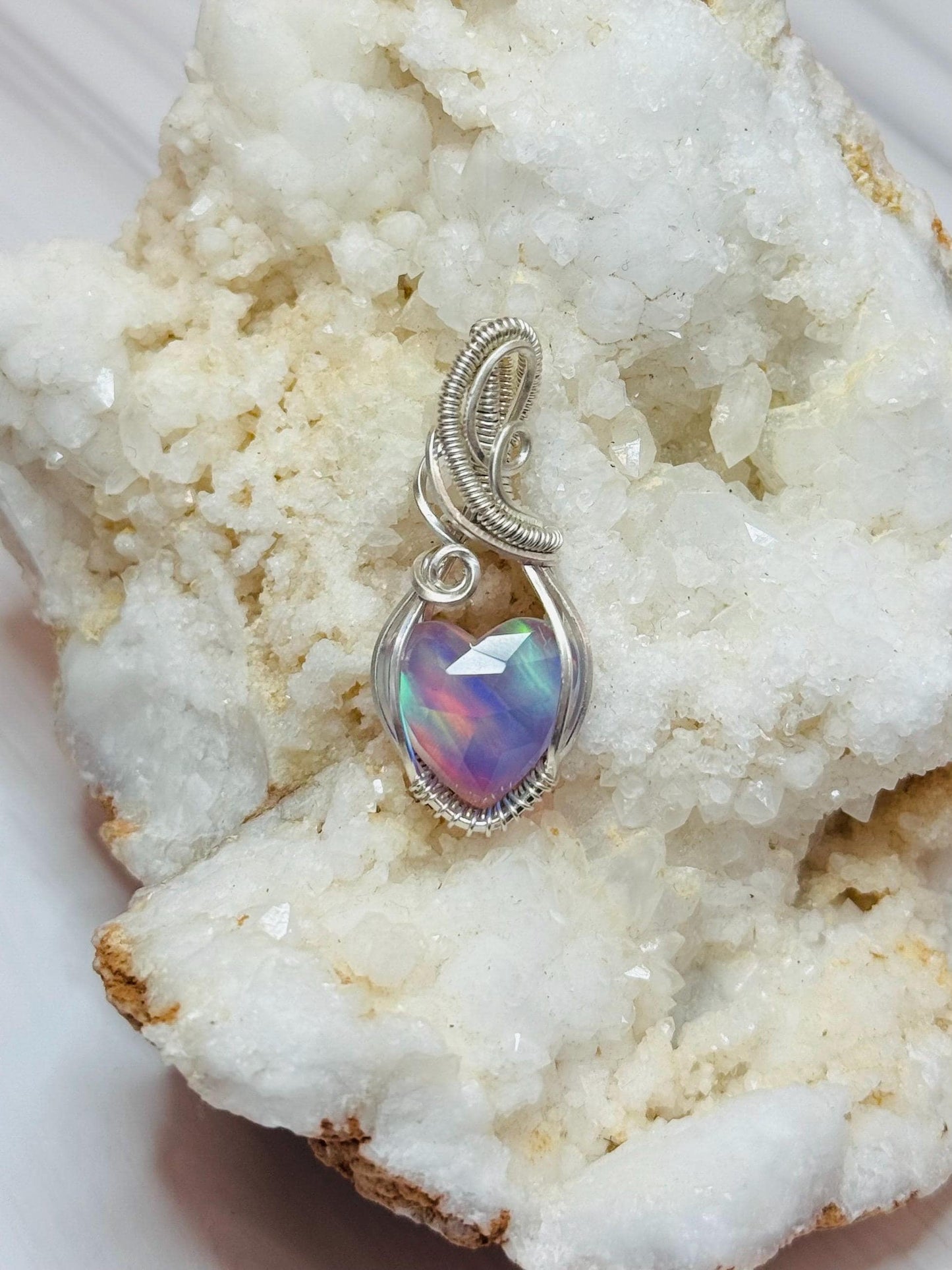 Aurora Opal pendant necklace