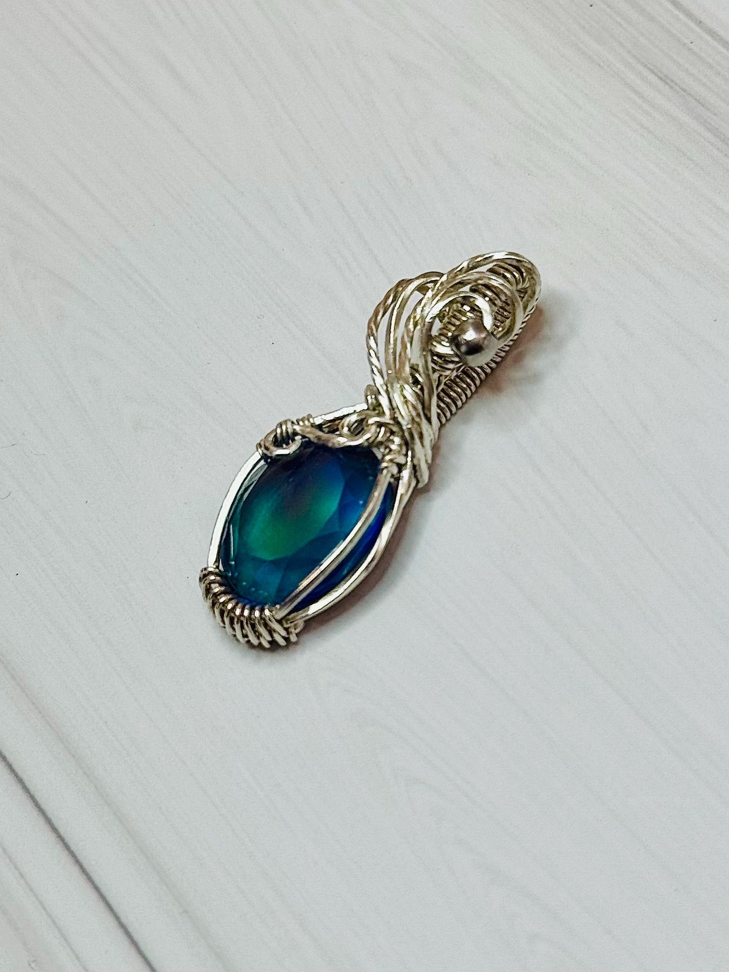 Aurora Opal pendant necklace