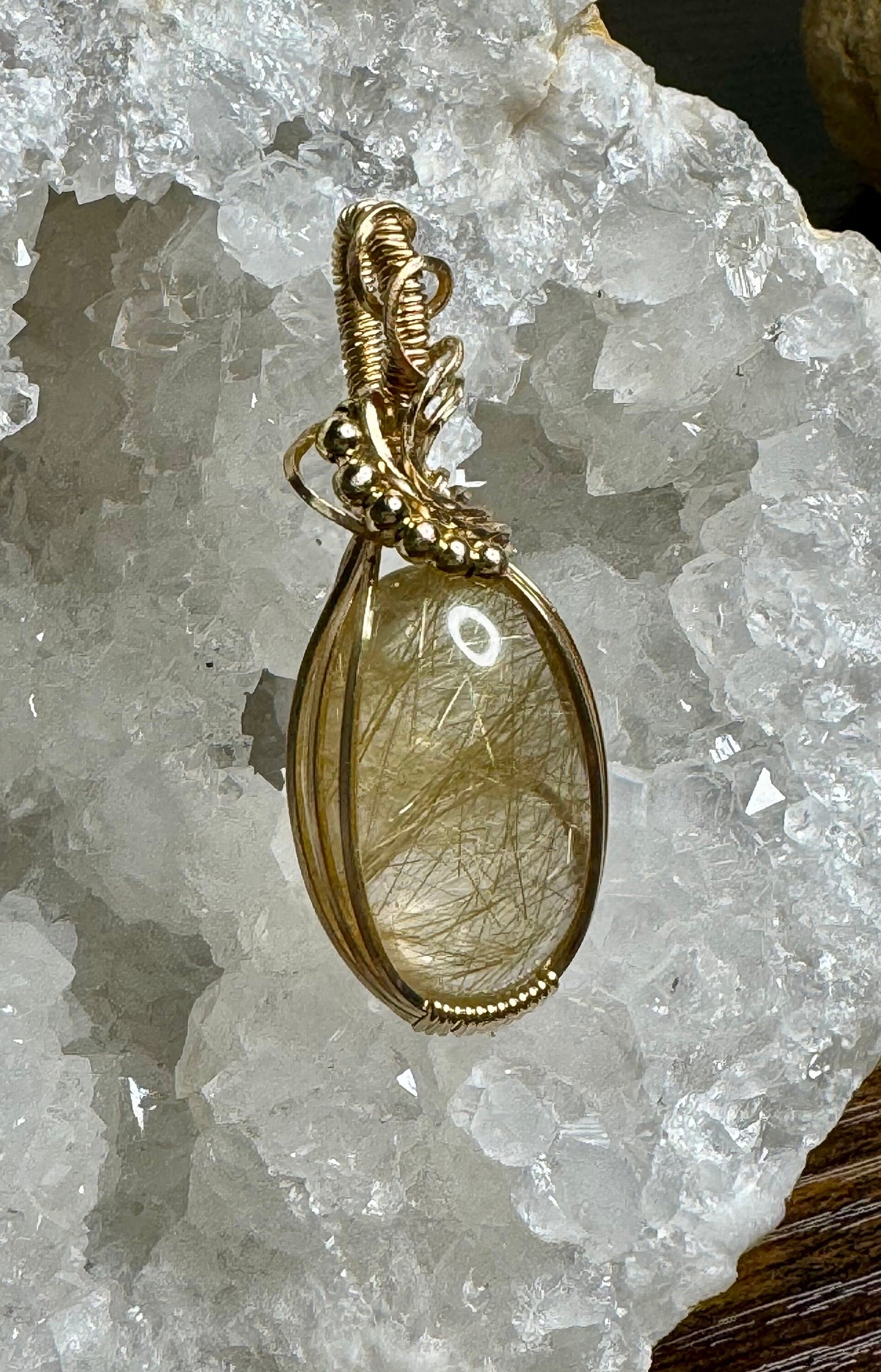 Rutilated quartz  pendant necklace