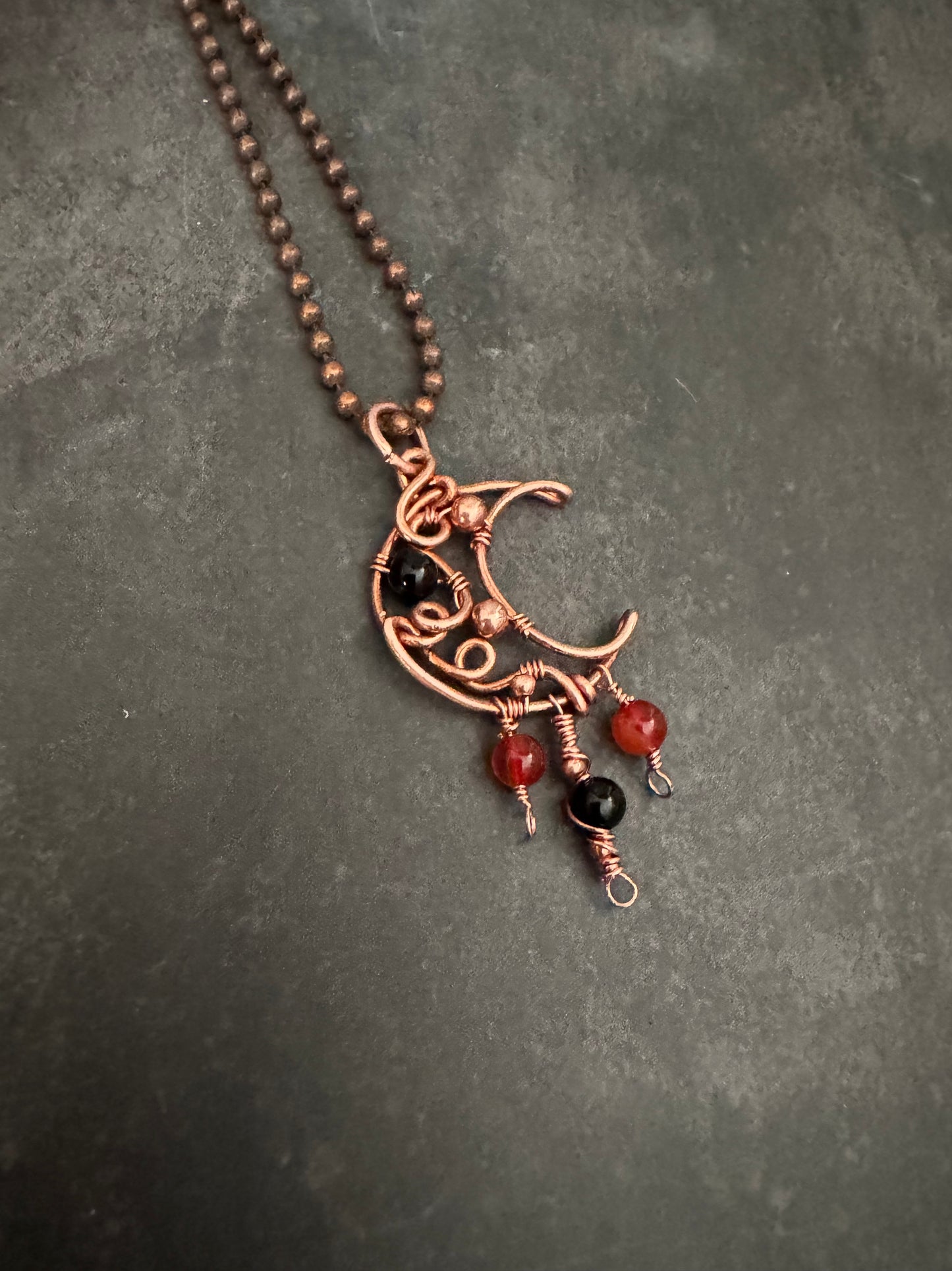Copper crescent moon