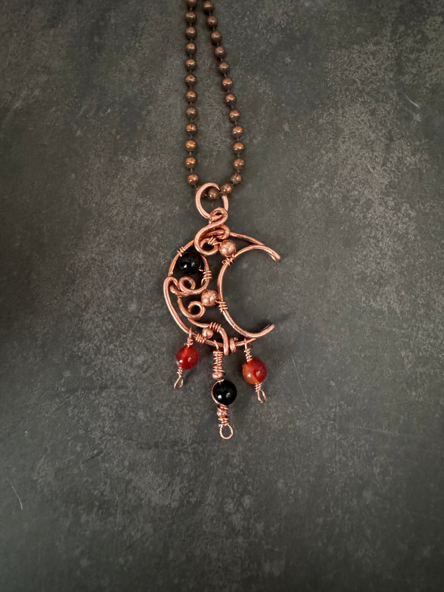 Copper crescent moon