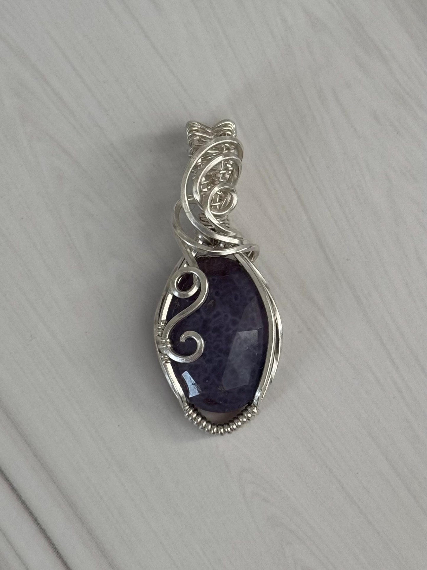 Grape Agate gemstone pendant necklace