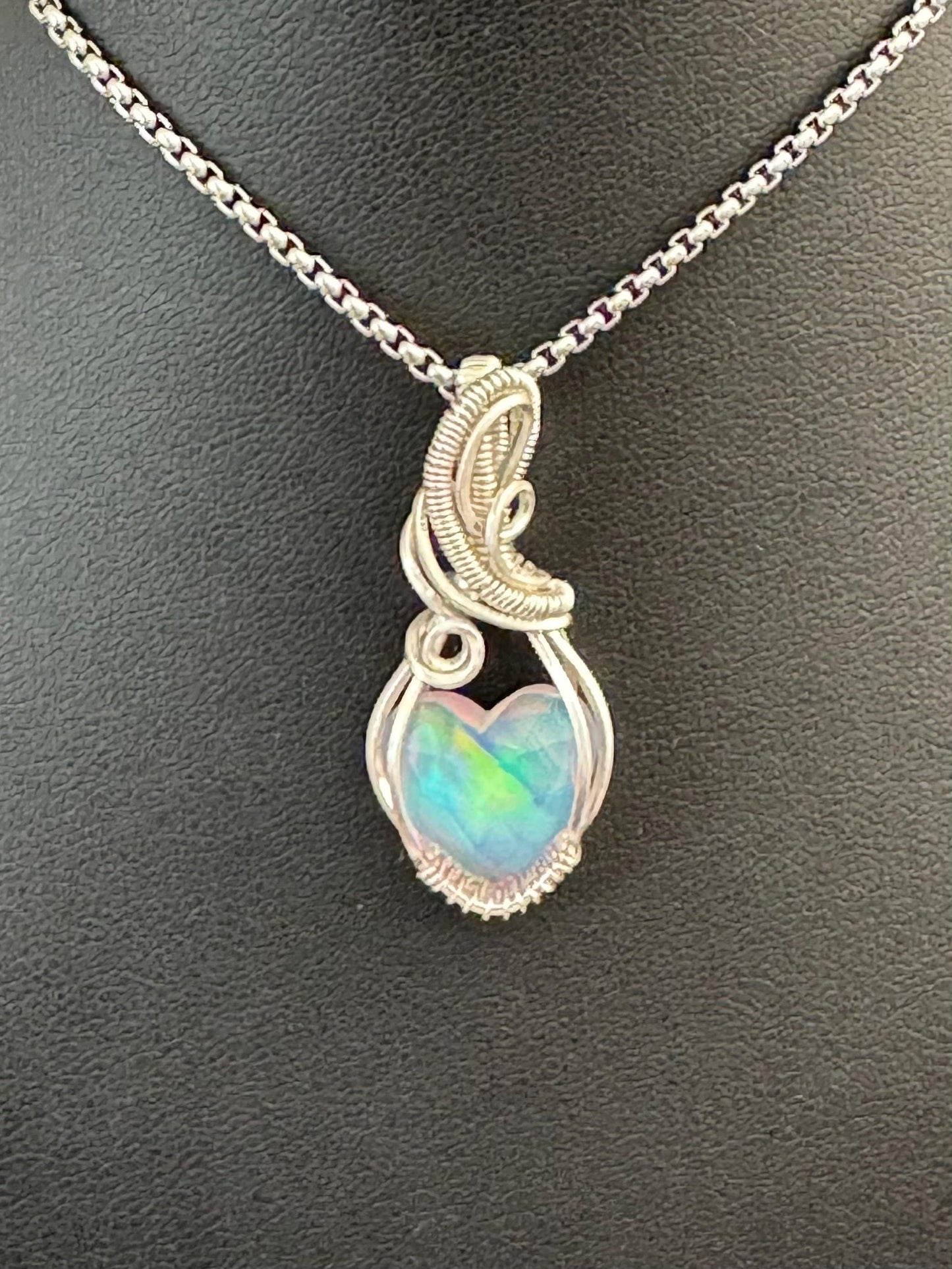 Aurora Opal pendant necklace
