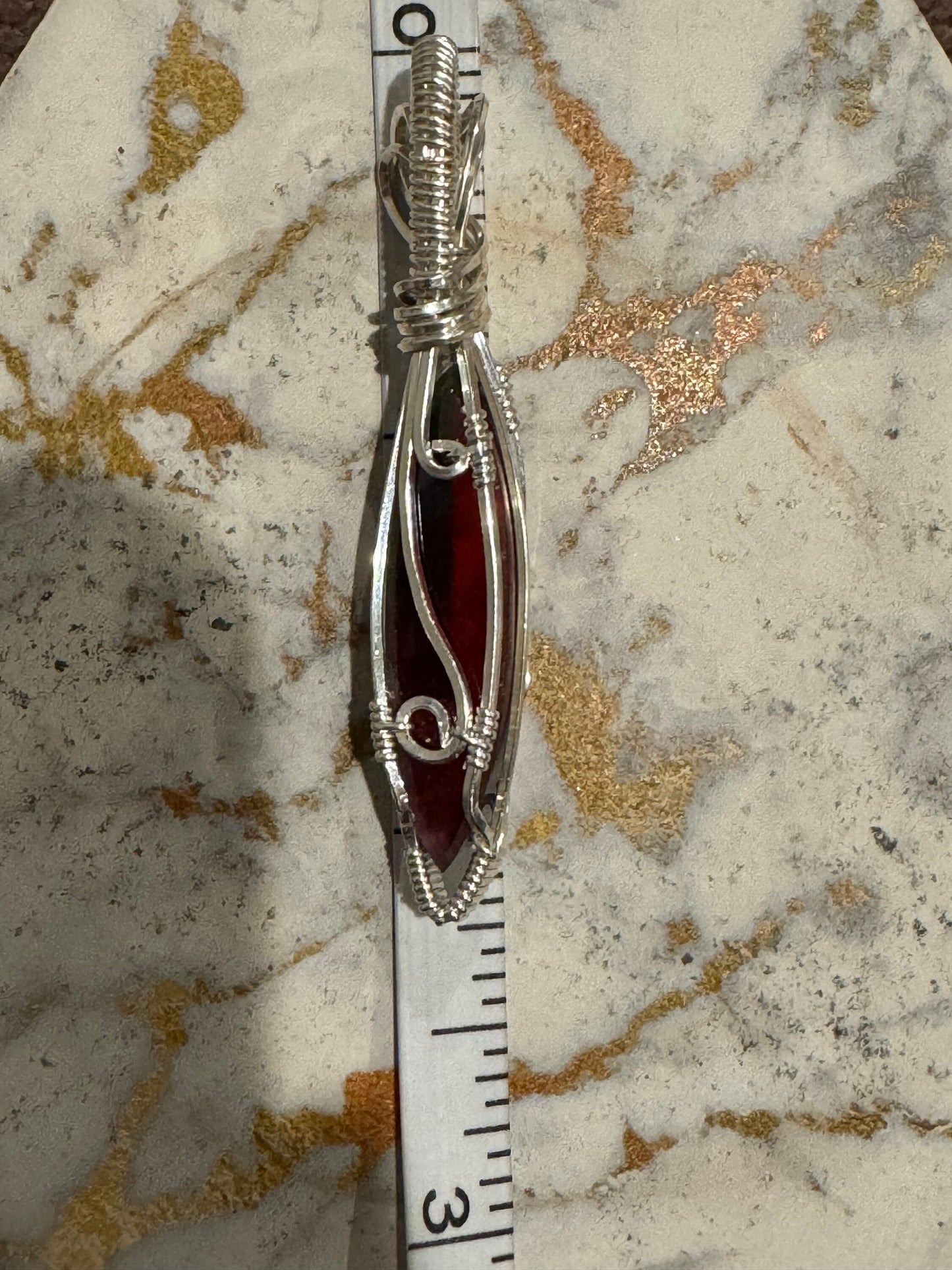 Diachronic glass  pendant necklace