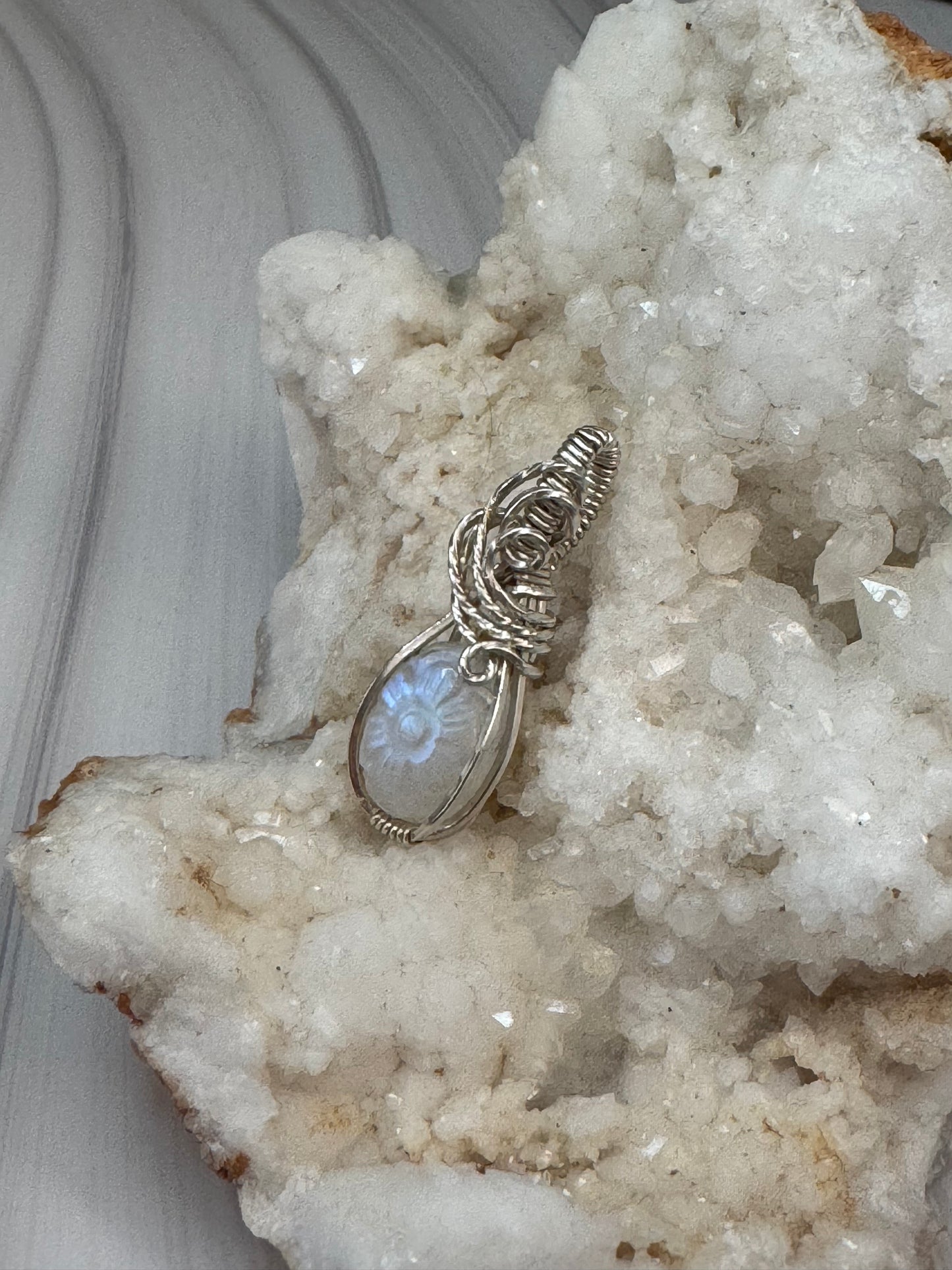 Rainbow moonstone pendant