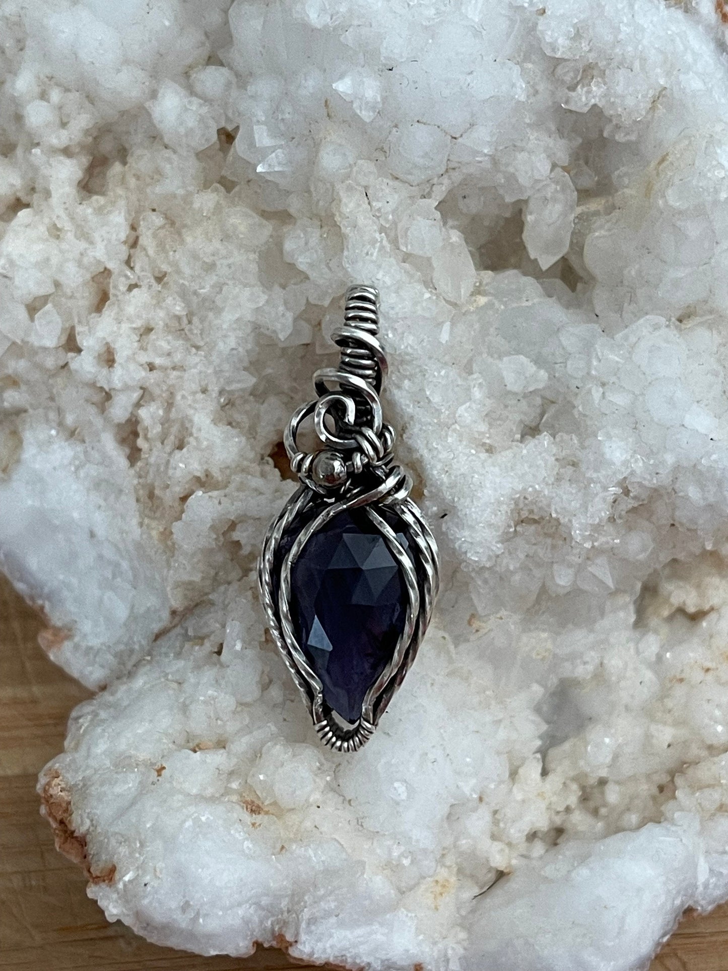 Lolite gemstone pendant