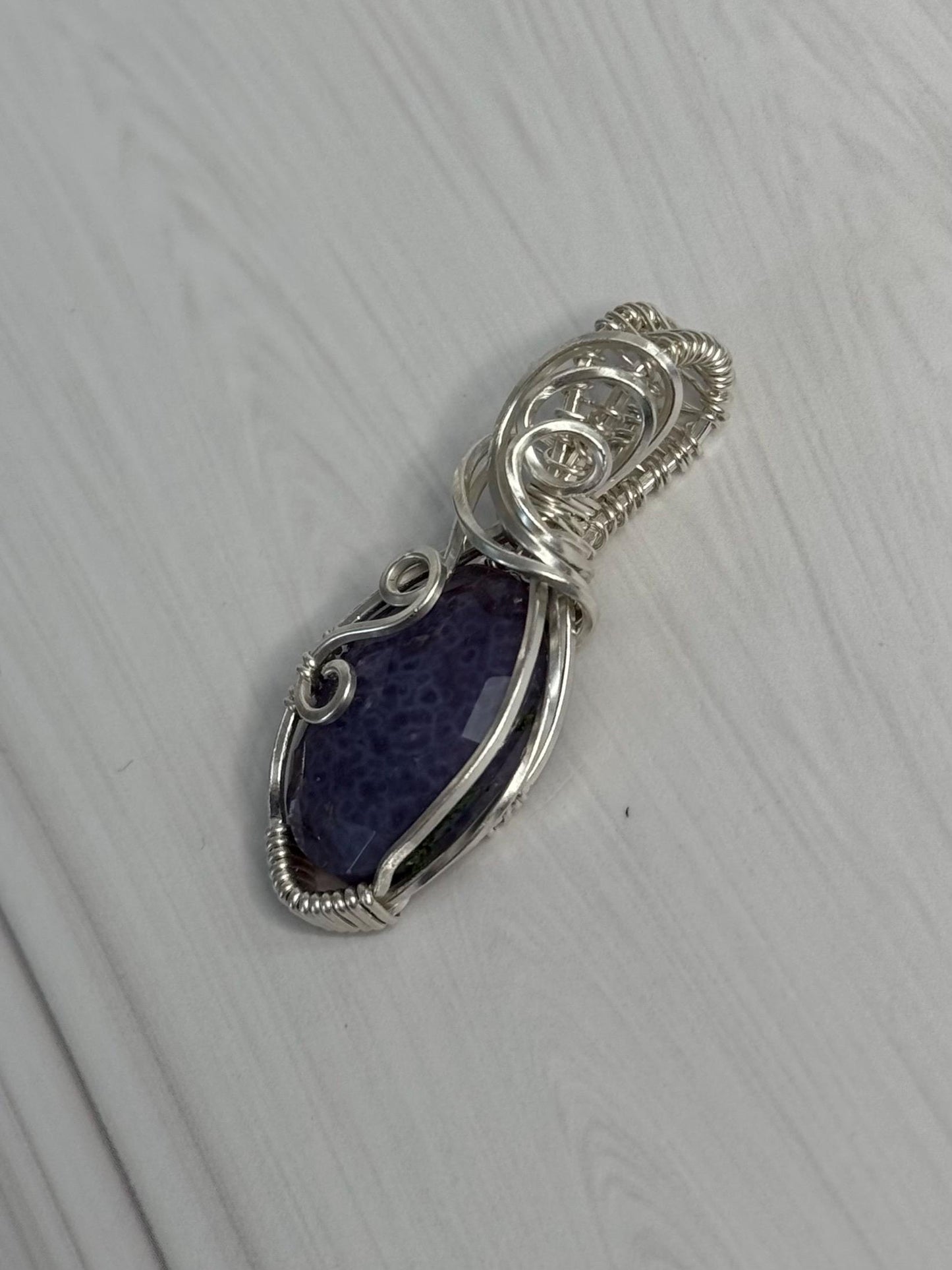 Grape Agate gemstone pendant necklace