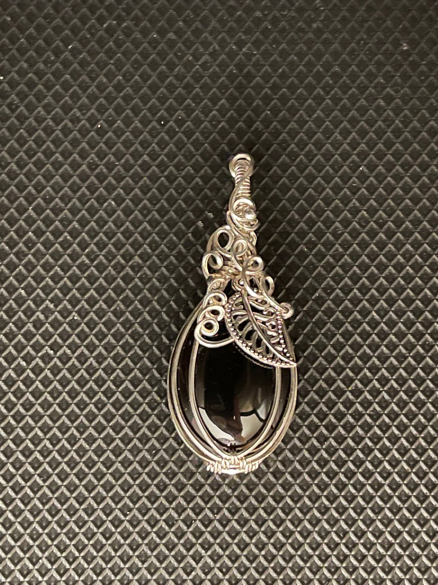 Onyx Pumpkin  pendant necklace