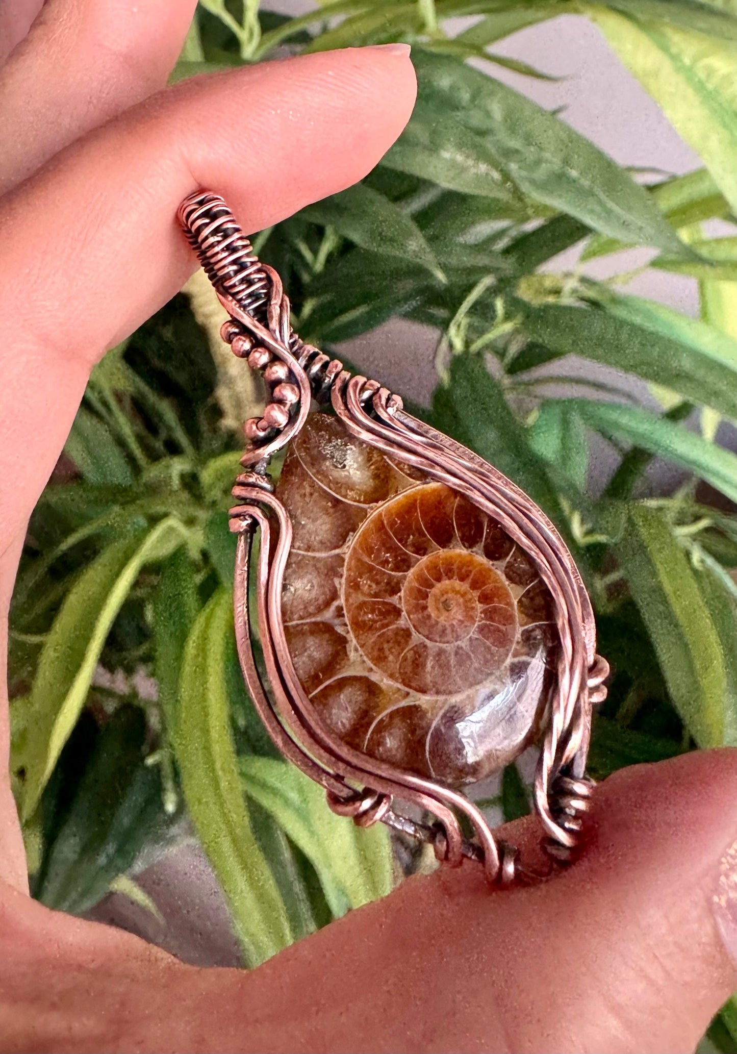 Ammonite pendant necklace