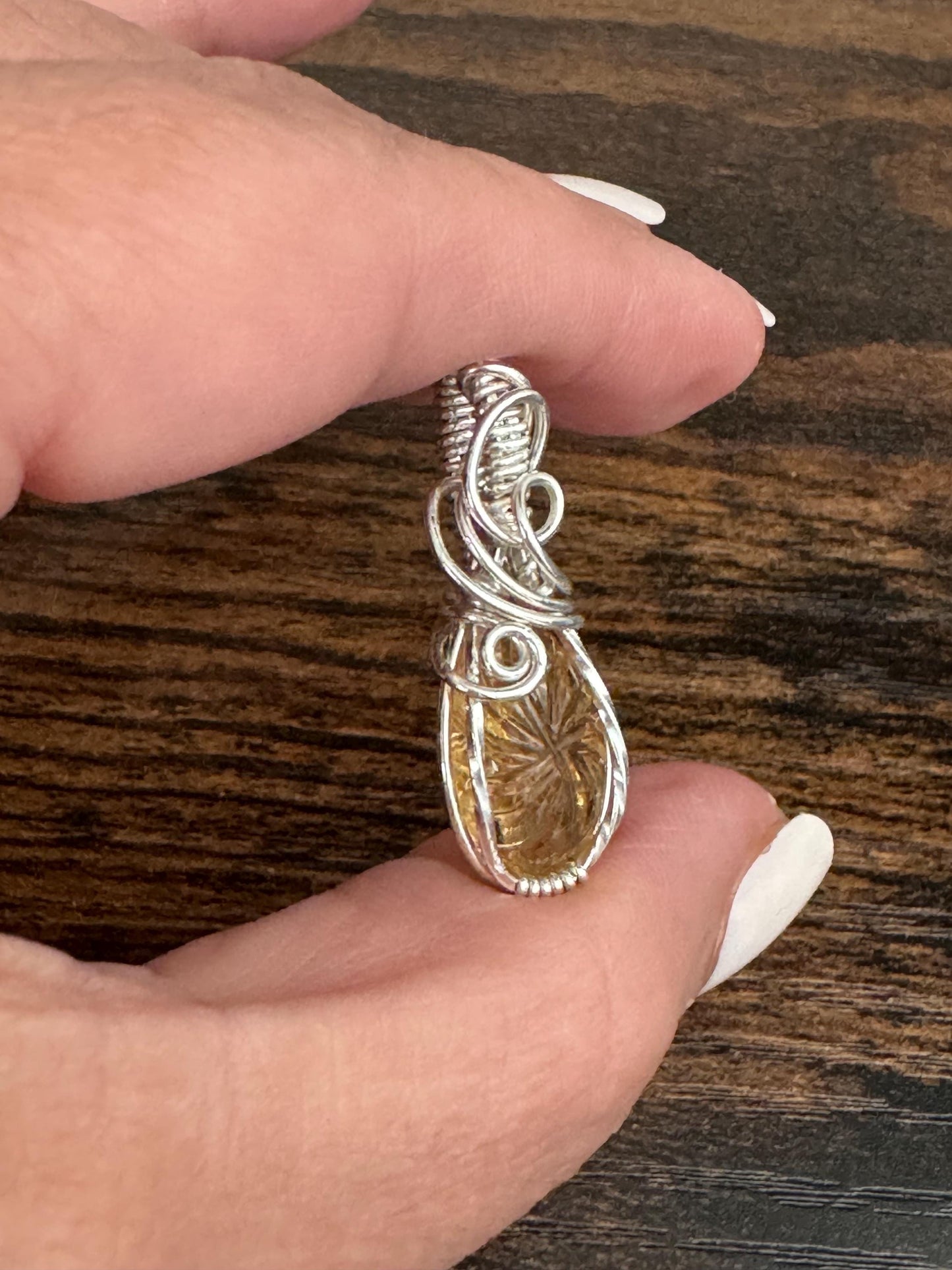 Citrine gemstone pendant necklace