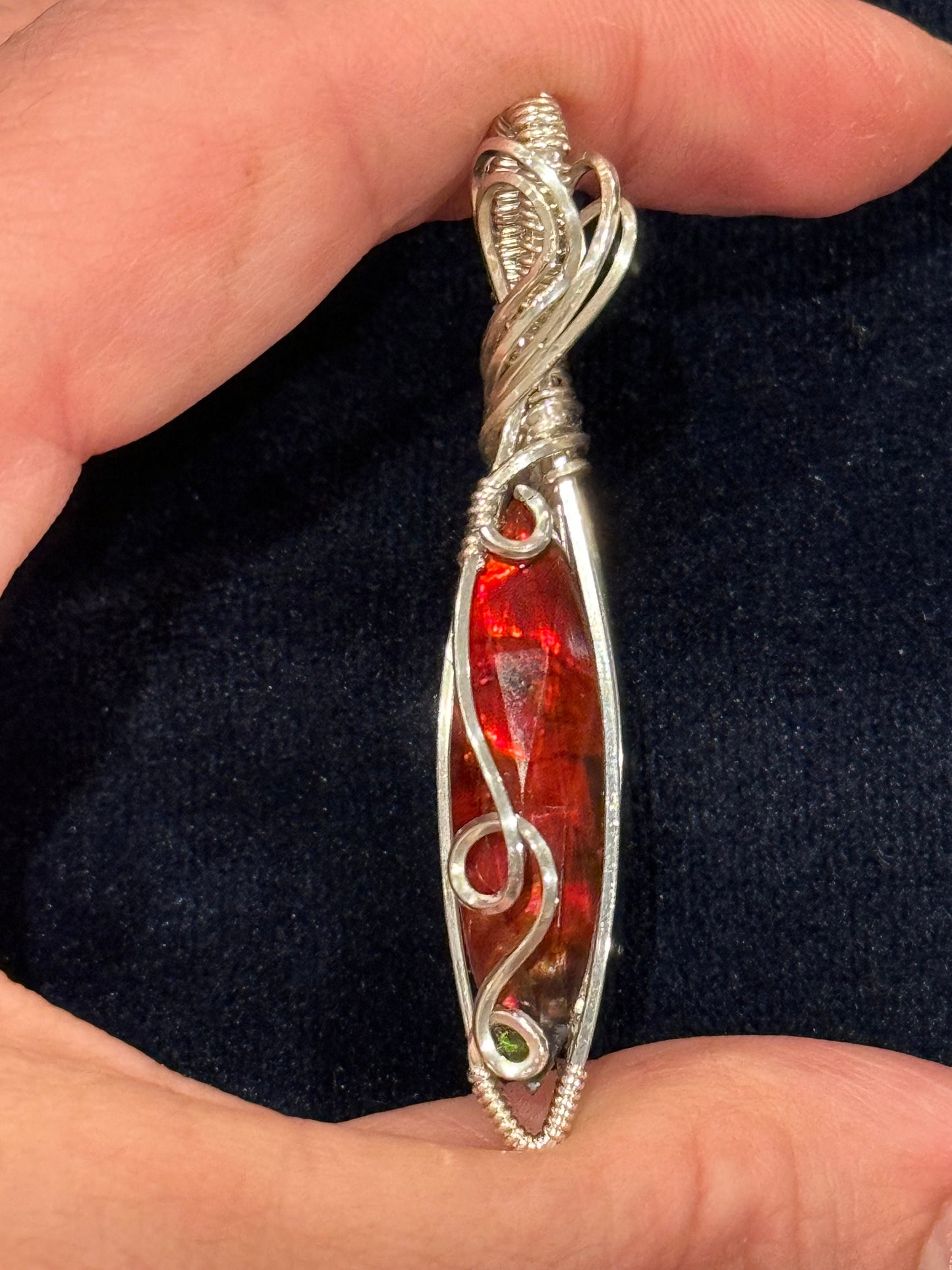 Diachronic glass  pendant necklace