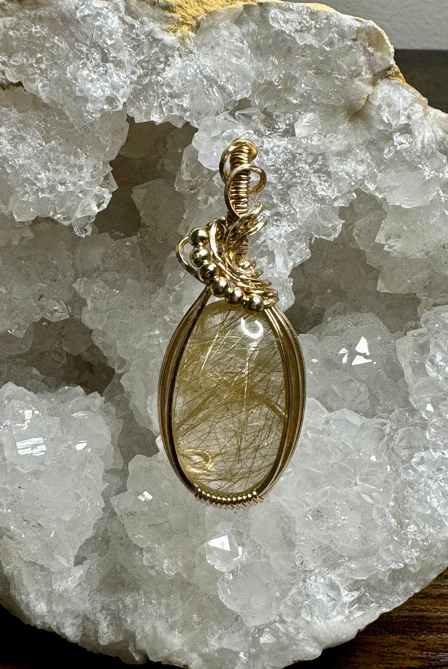 Rutilated quartz  pendant necklace