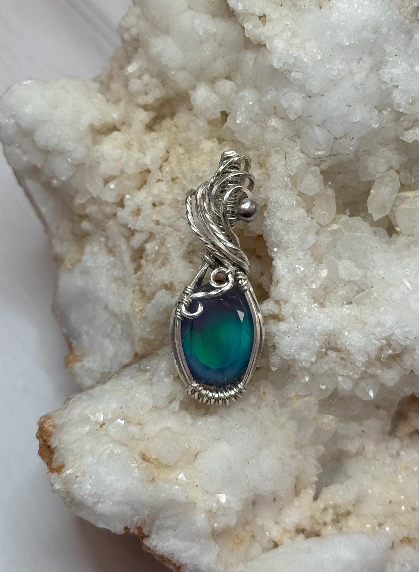 Aurora Opal pendant necklace