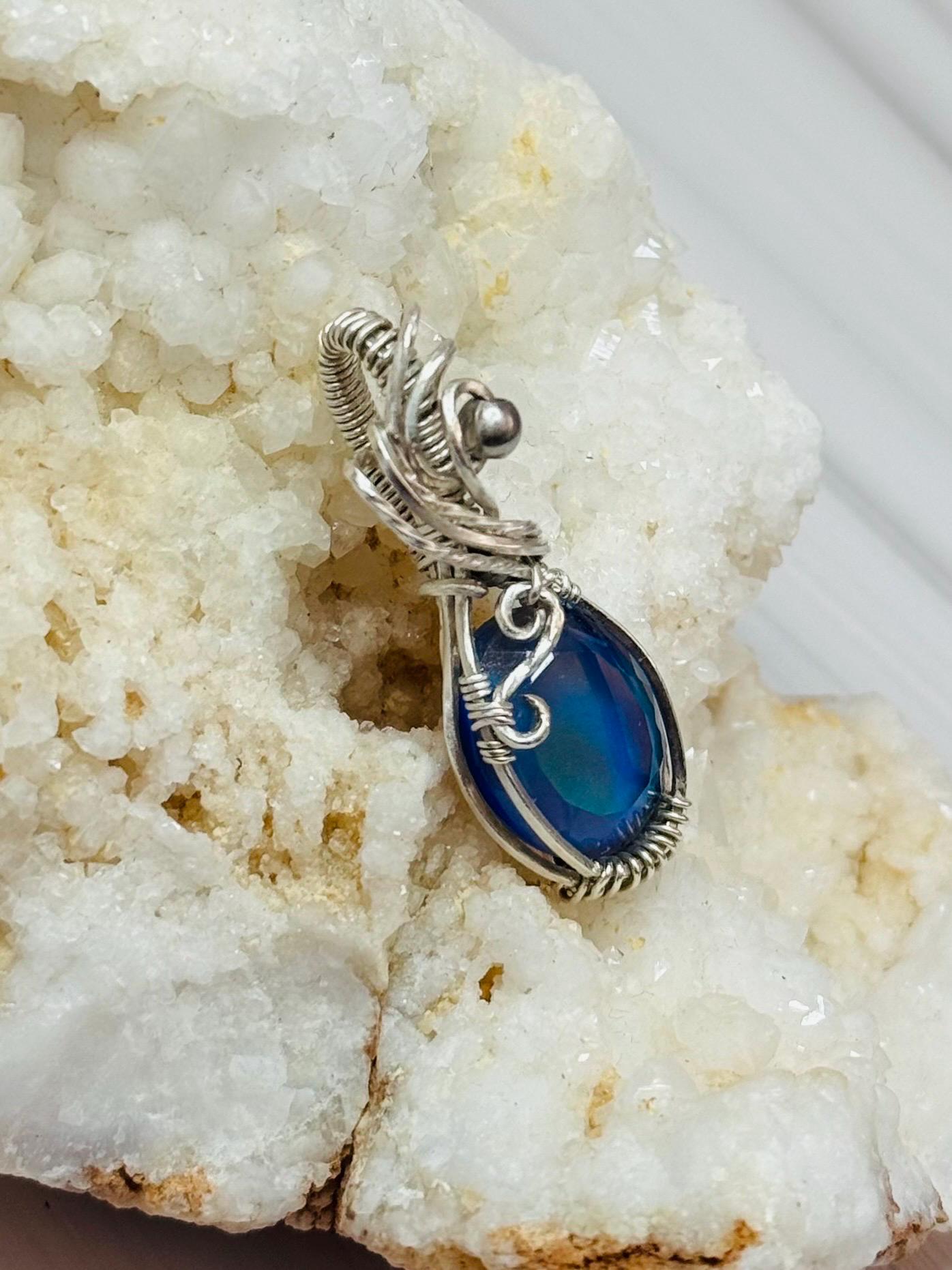 Aurora Opal pendant necklace