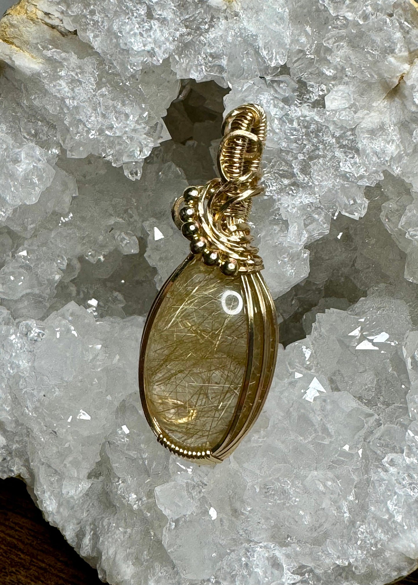 Rutilated quartz  pendant necklace