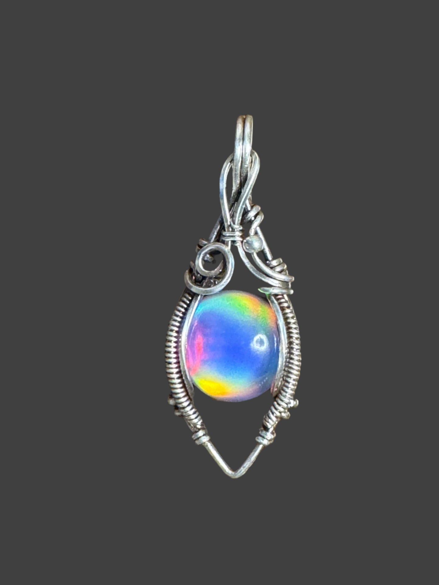 Aurora Opal pendant necklace