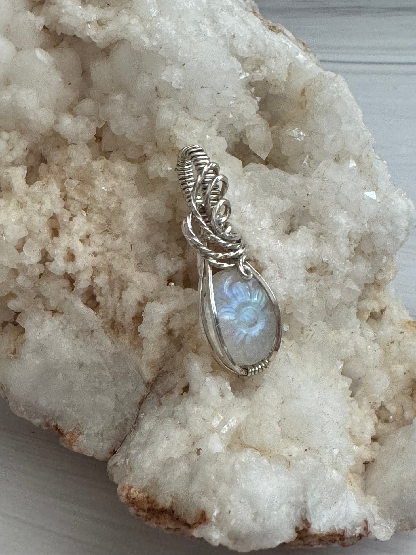 Rainbow moonstone pendant