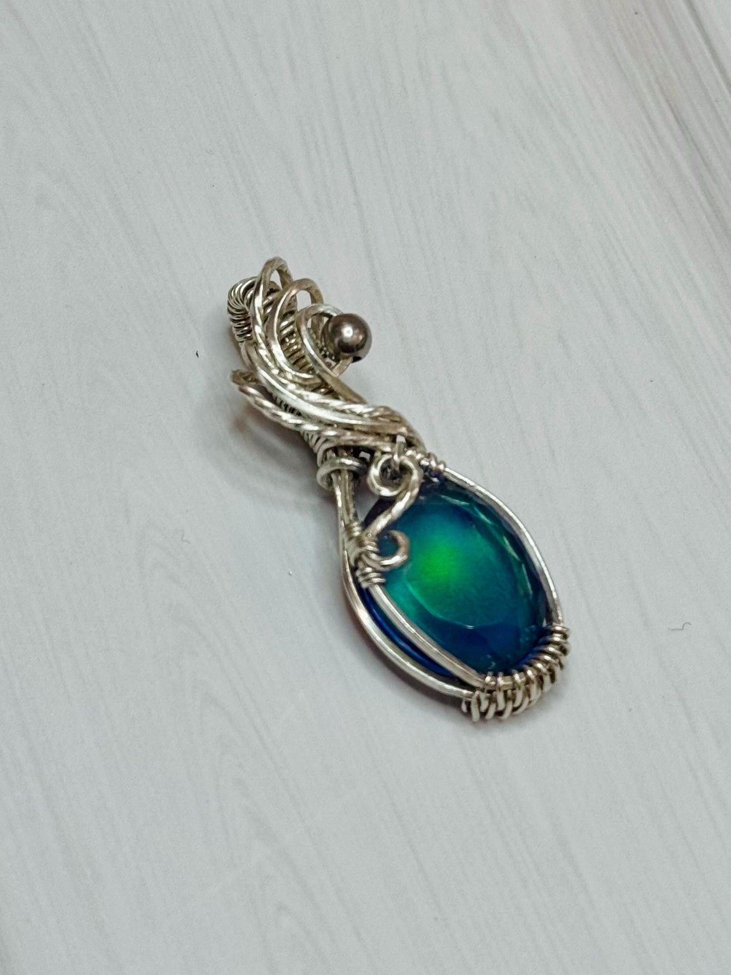 Aurora Opal pendant necklace