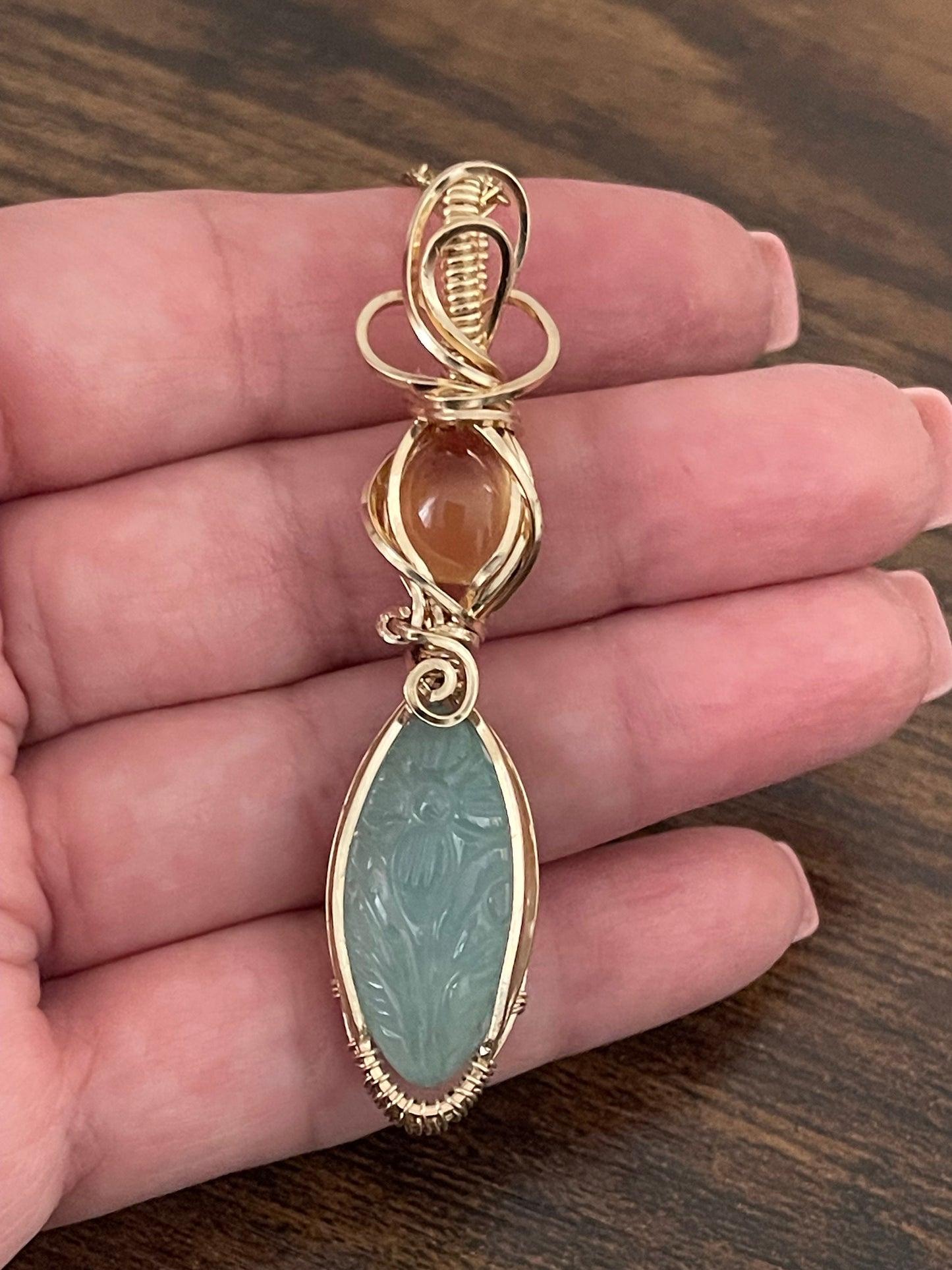 Amazonite pendant necklace