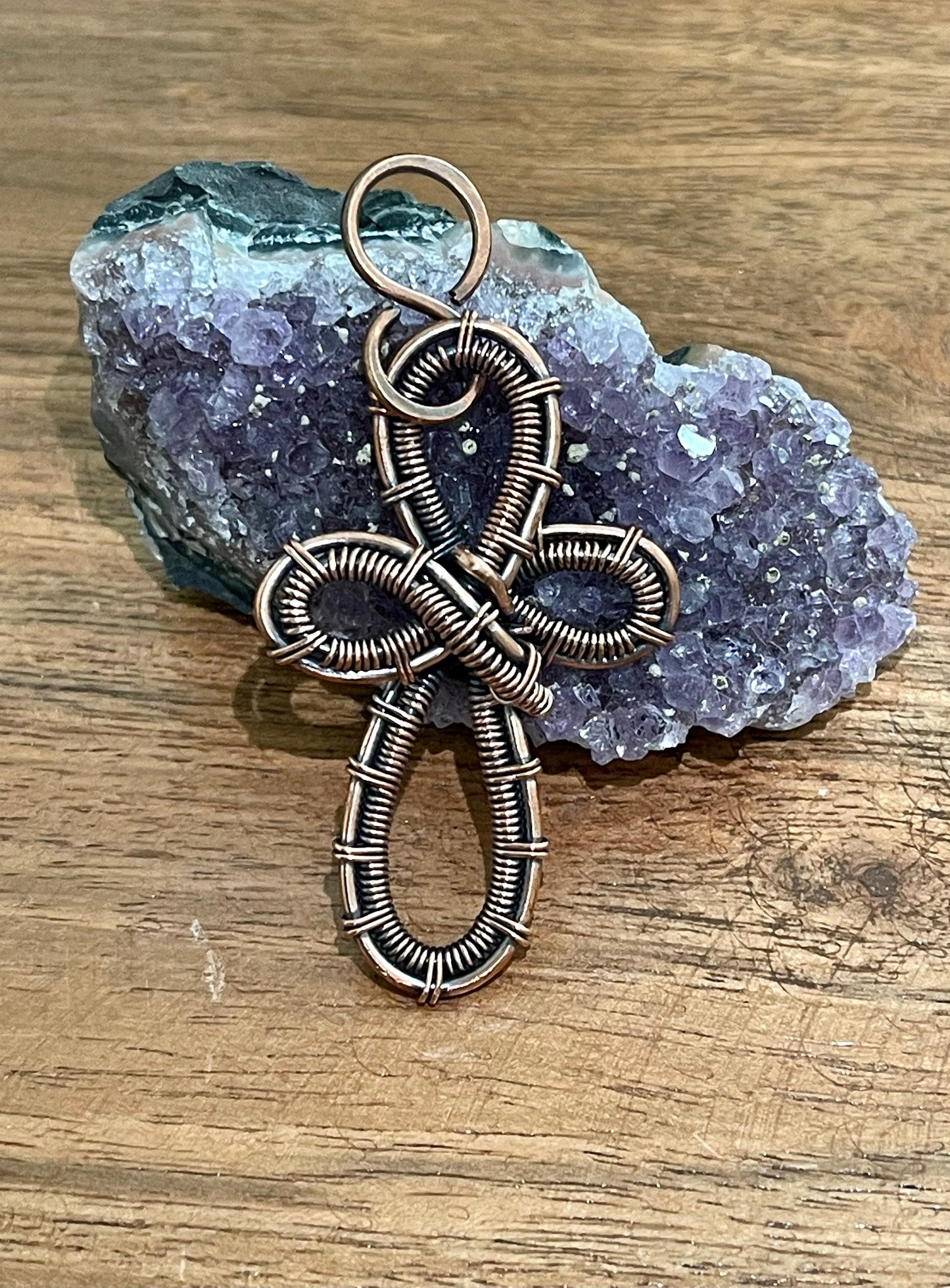 Copper wire weaved cross