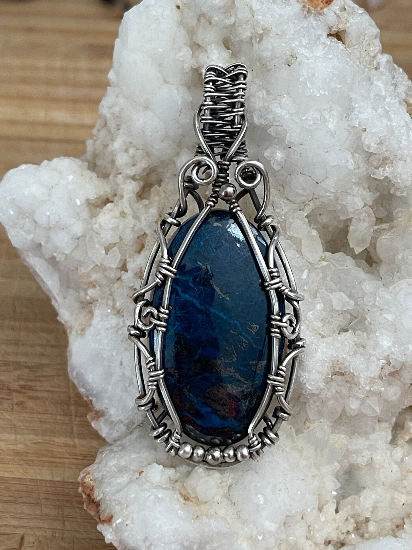 Azurite pendant necklace