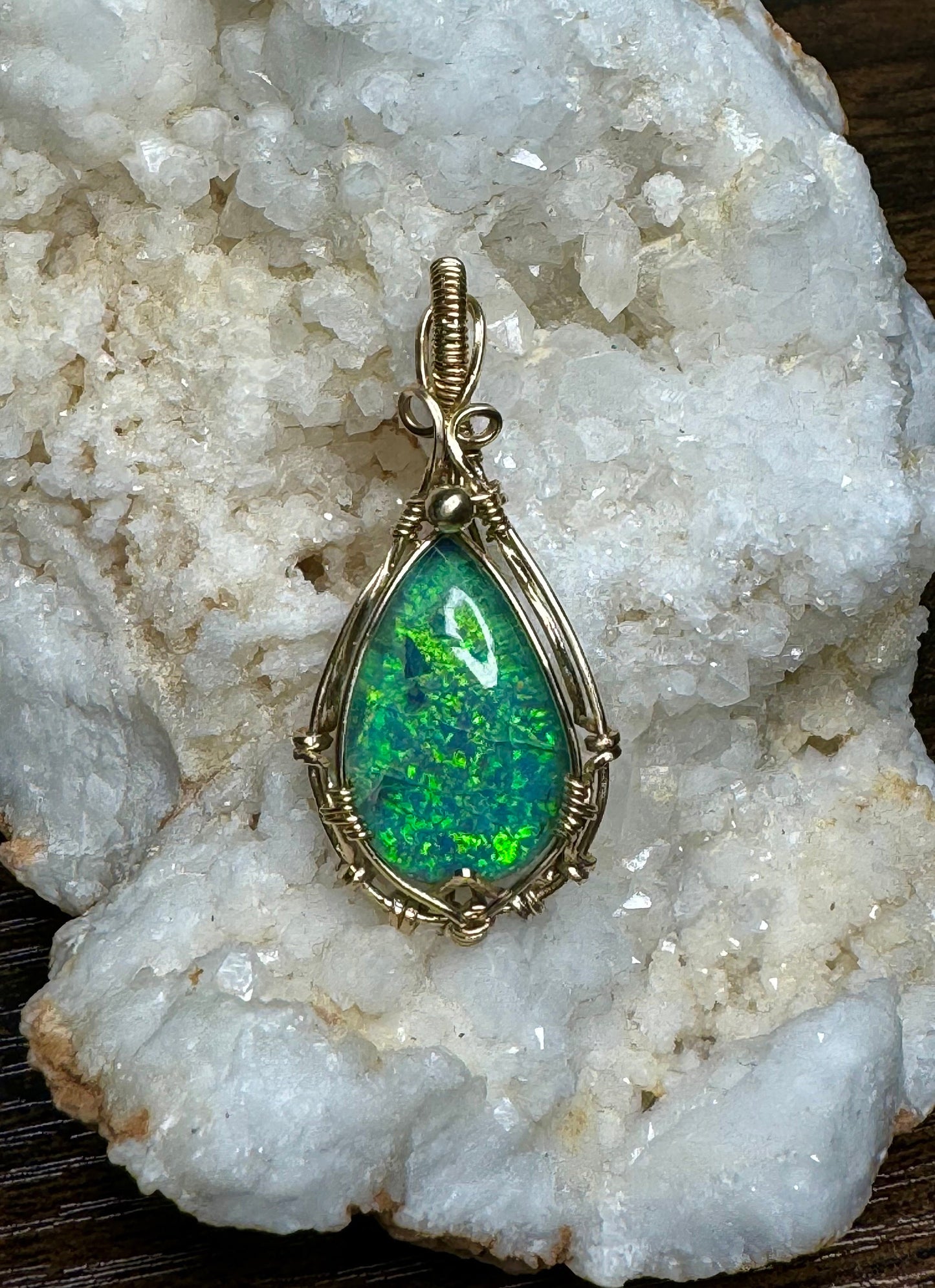Monarch Opal pendant necklace