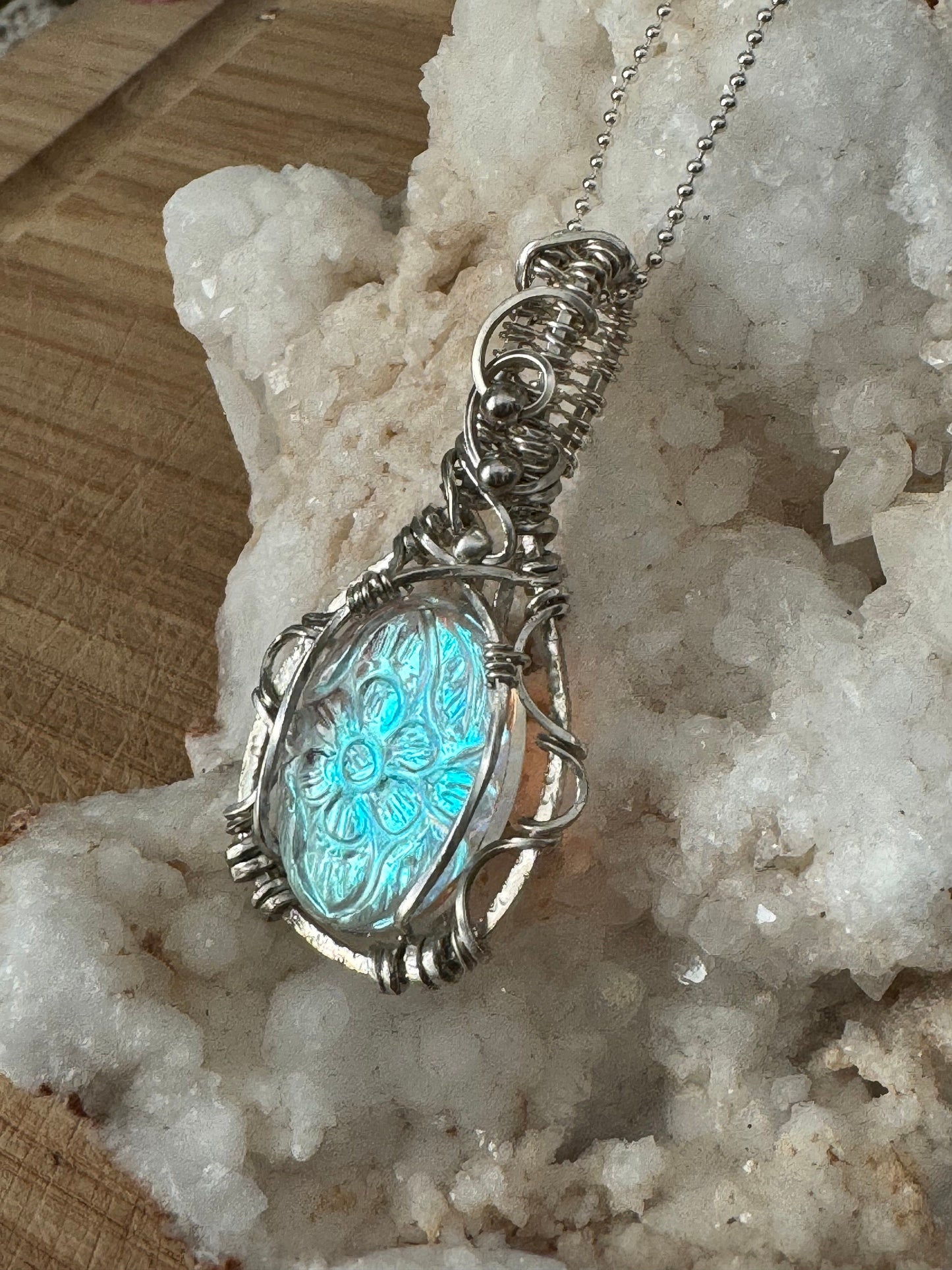Aurora Opal Pendant necklace
