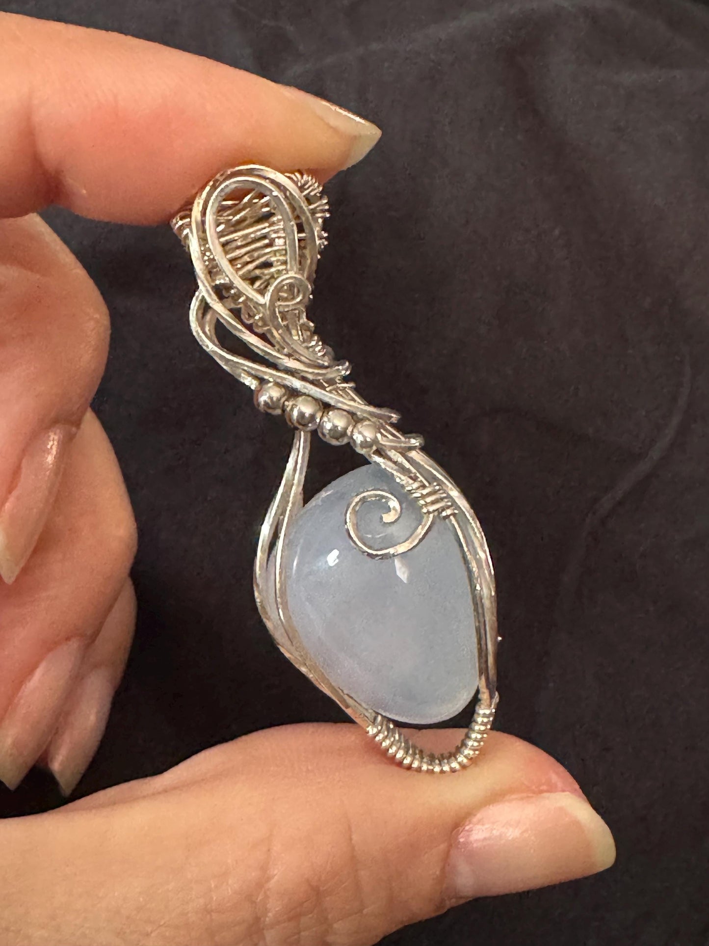 Chalcedony pendant necklace