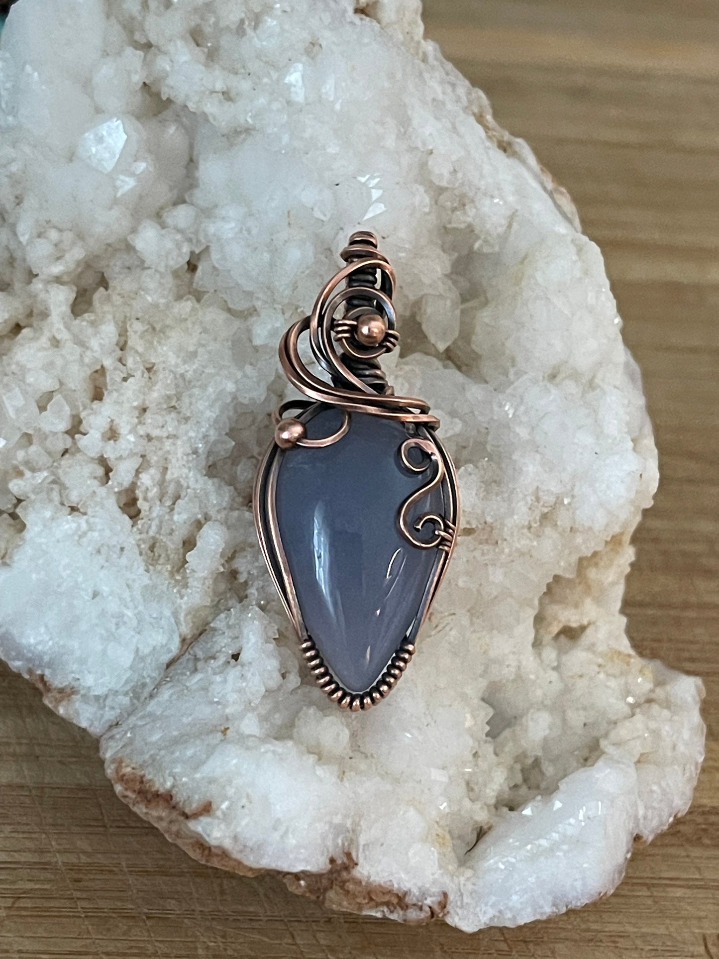 Blue purple gemstone pendant necklace