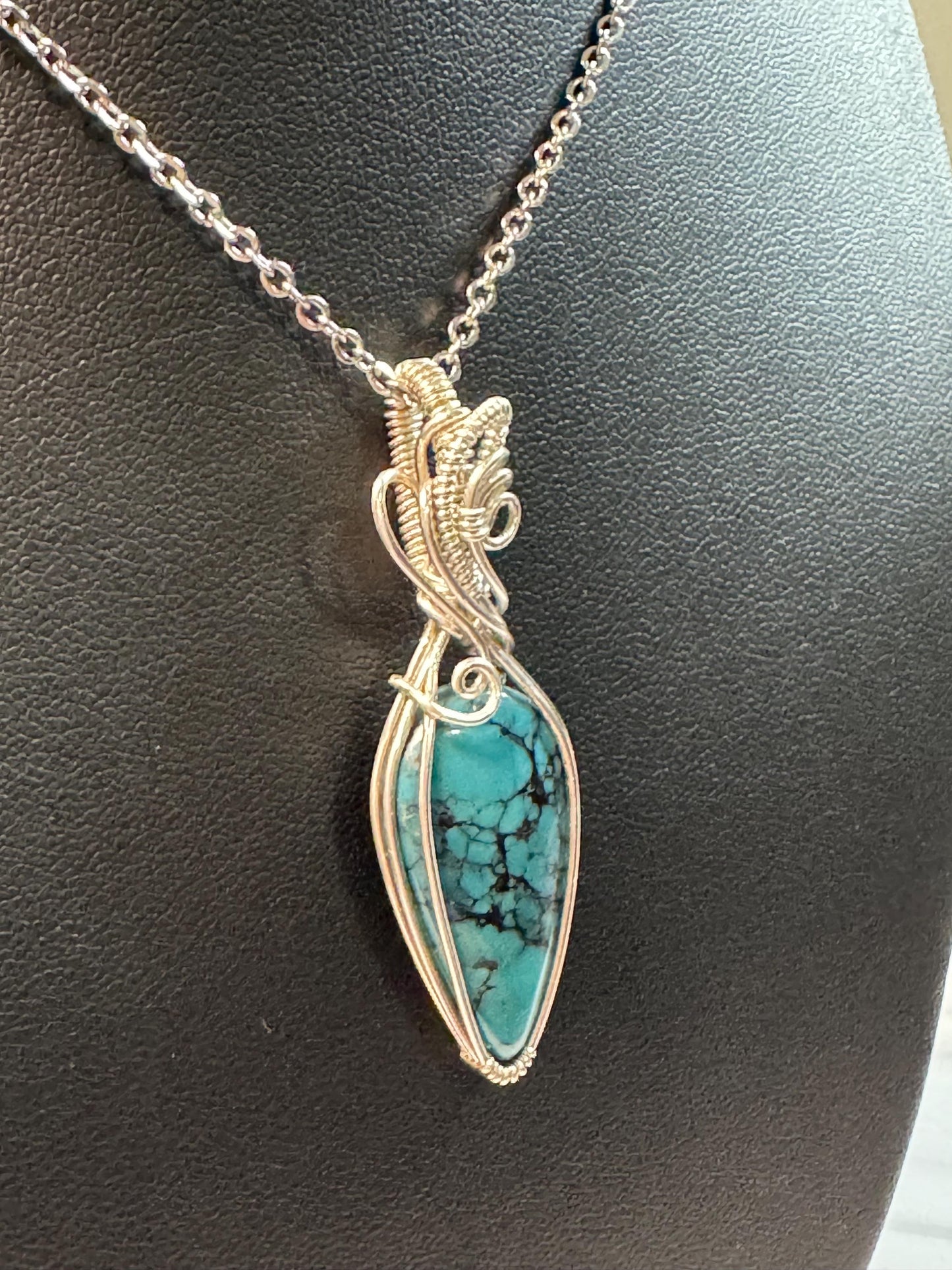 Turquoise gemstone  pendant necklace