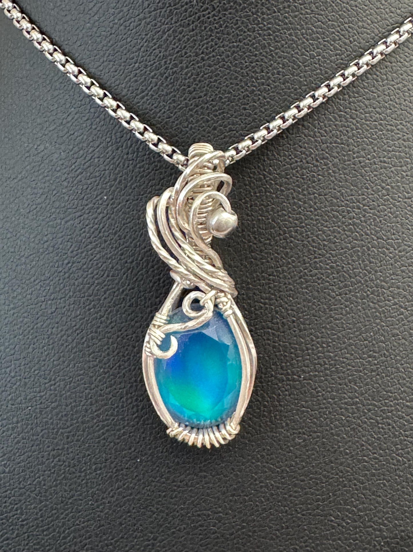 Aurora Opal pendant necklace