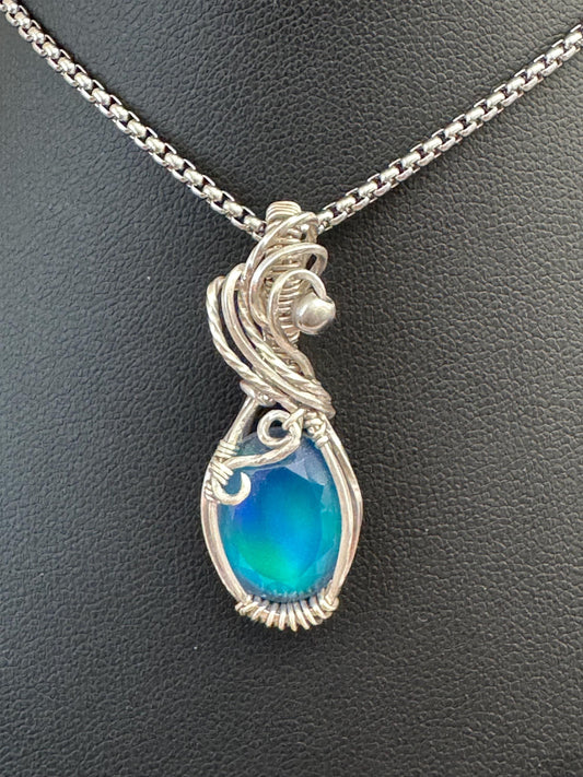Aurora Opal pendant necklace