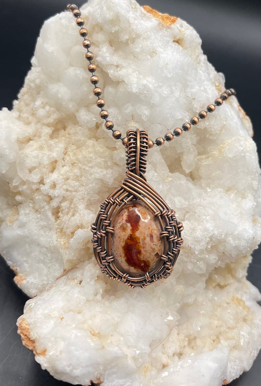 Mexican Fire Opal Pendant Necklace