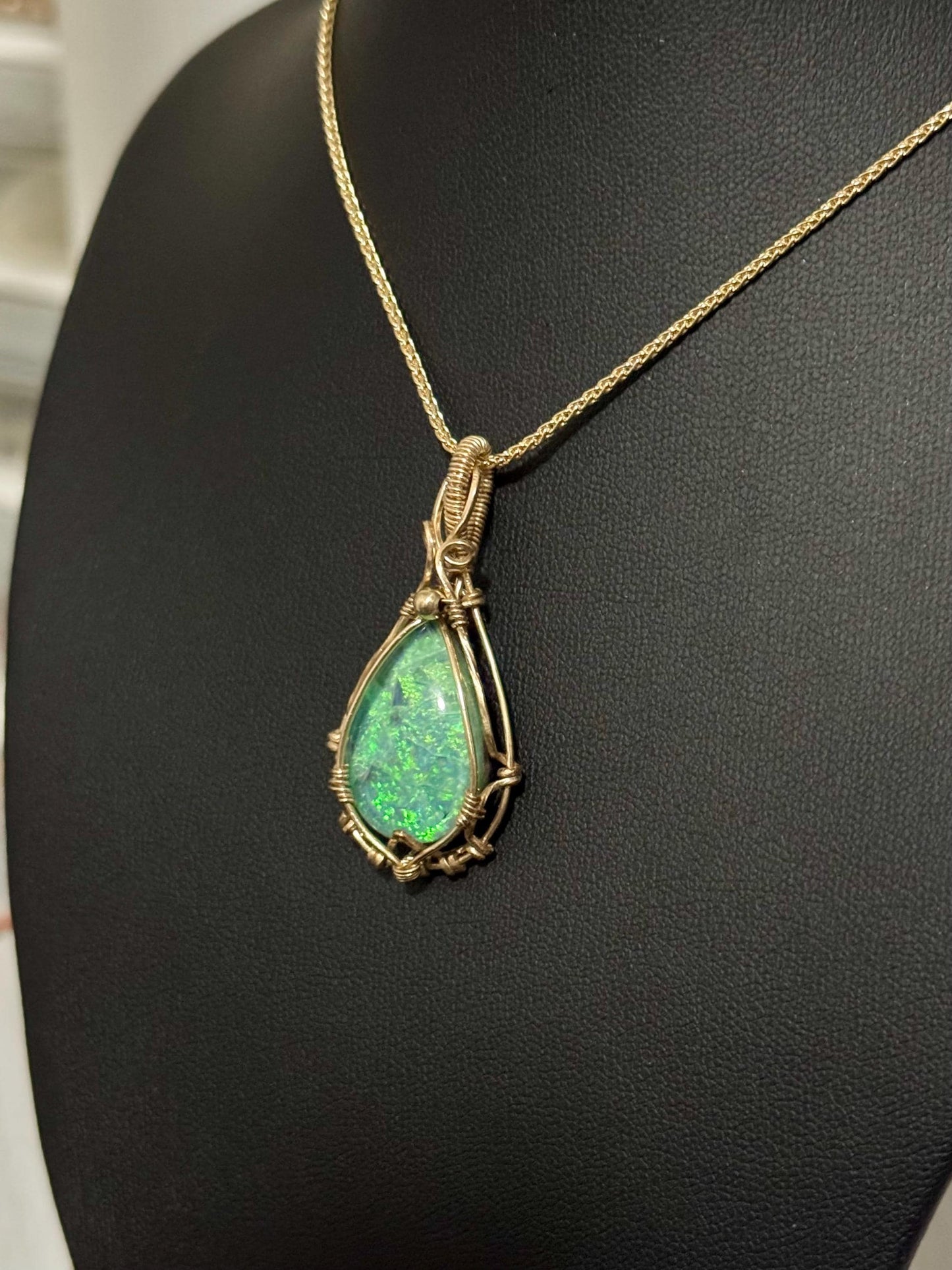 Monarch Opal pendant necklace