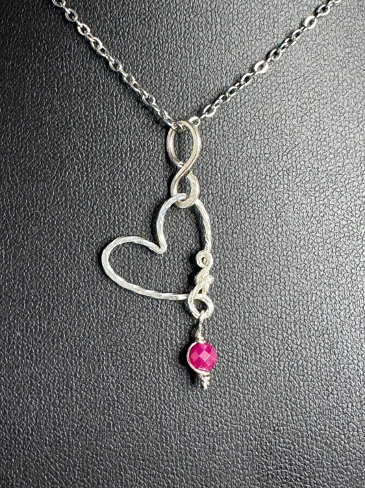 Custom order available. Sterling silver Heart pendant