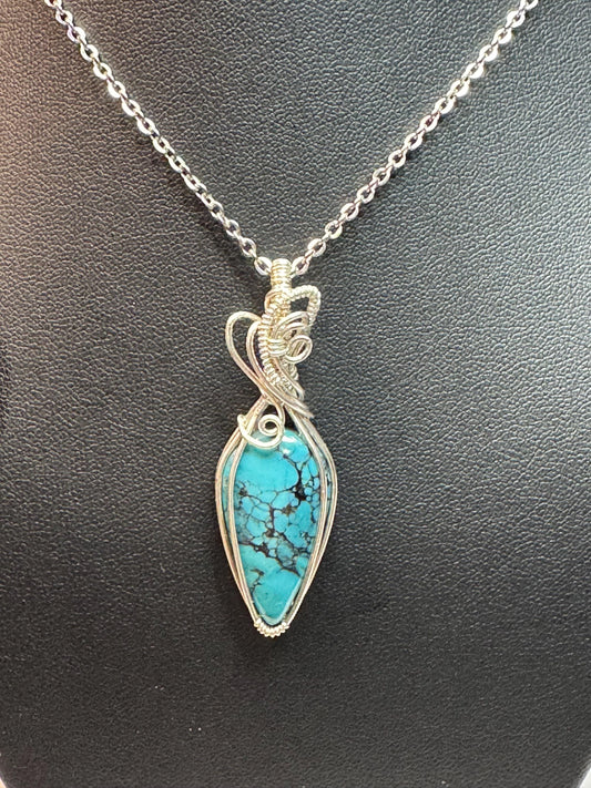 Turquoise gemstone  pendant necklace